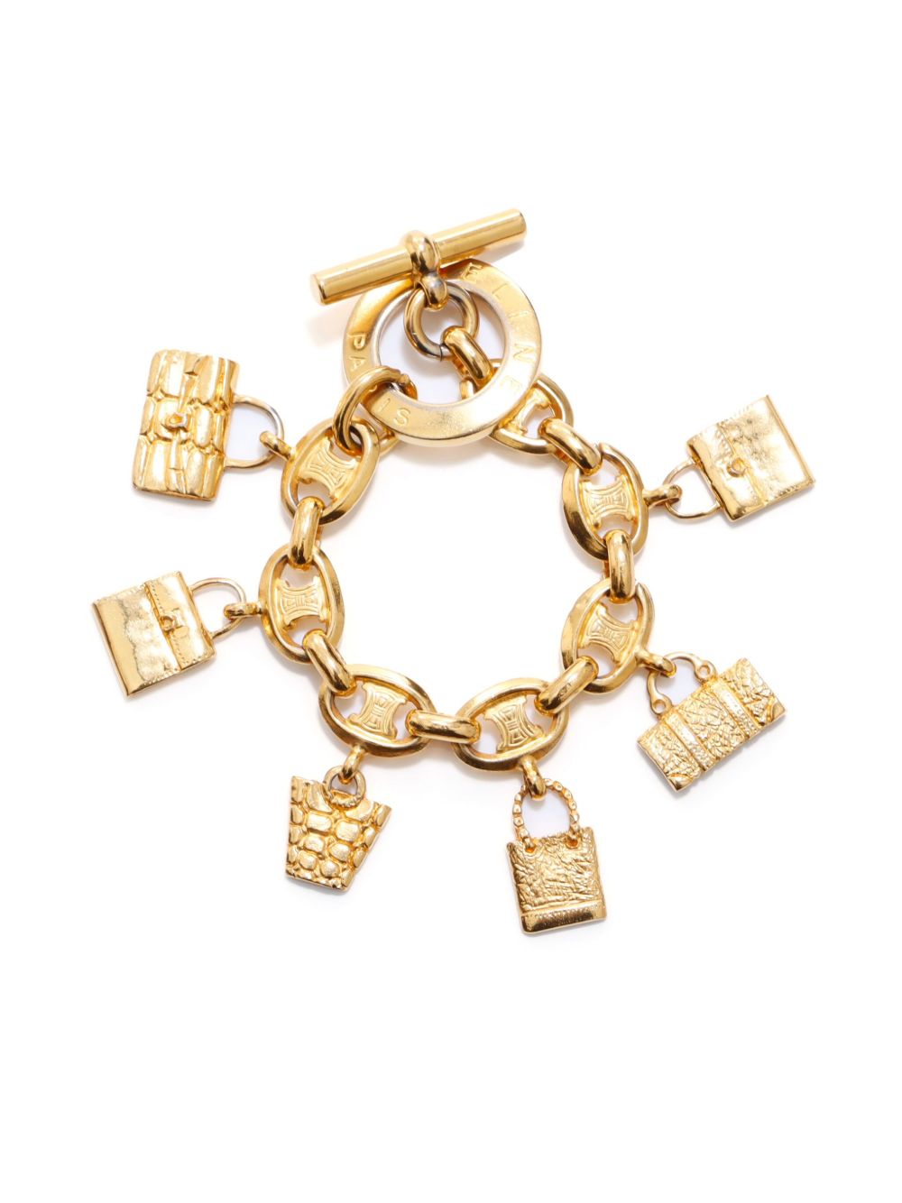 Céline Pre-Owned Triomphe 吊饰手链 - 金色