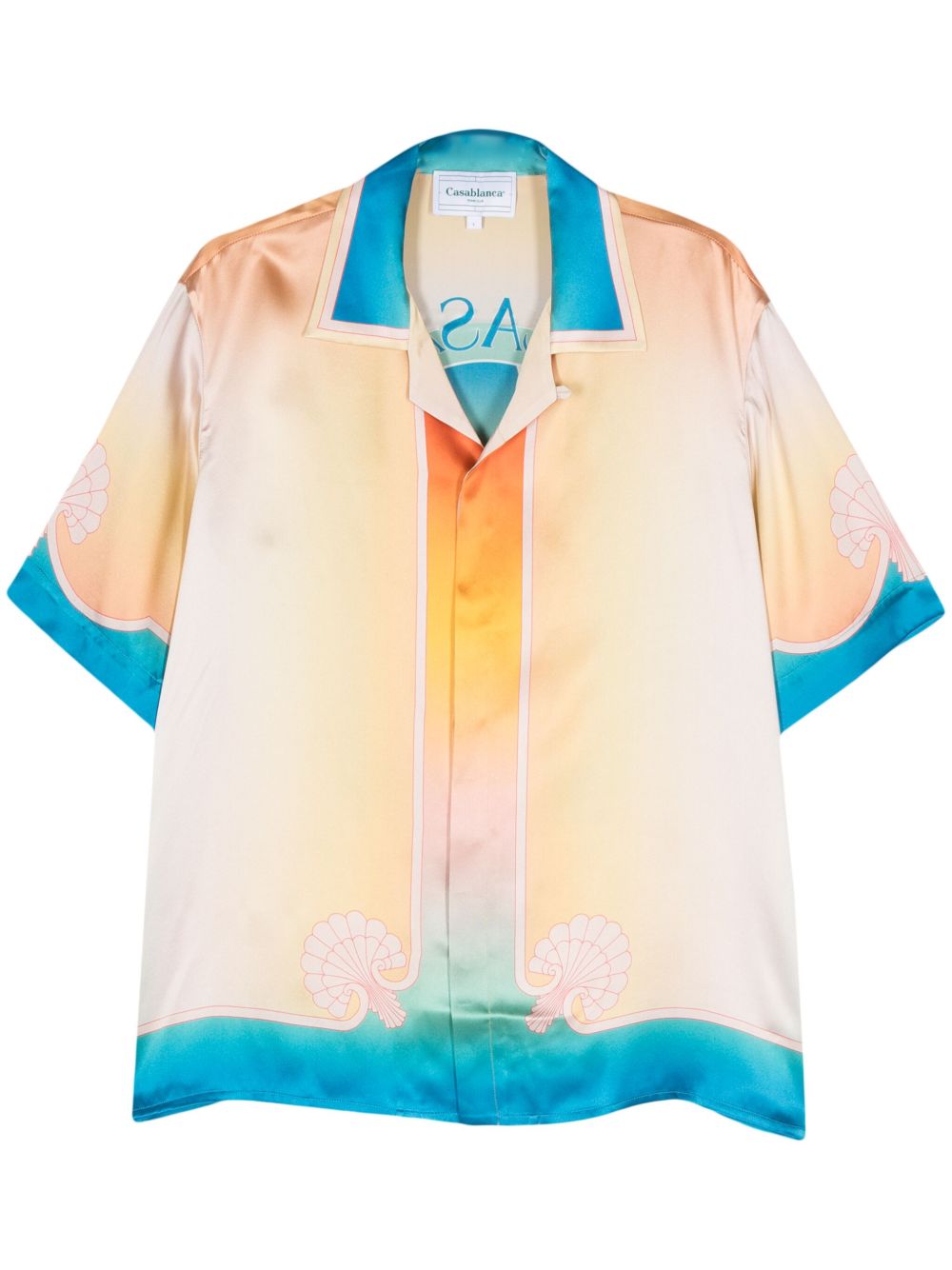 Casablanca L'Arch Colore 缎面衬衫 - 蓝色