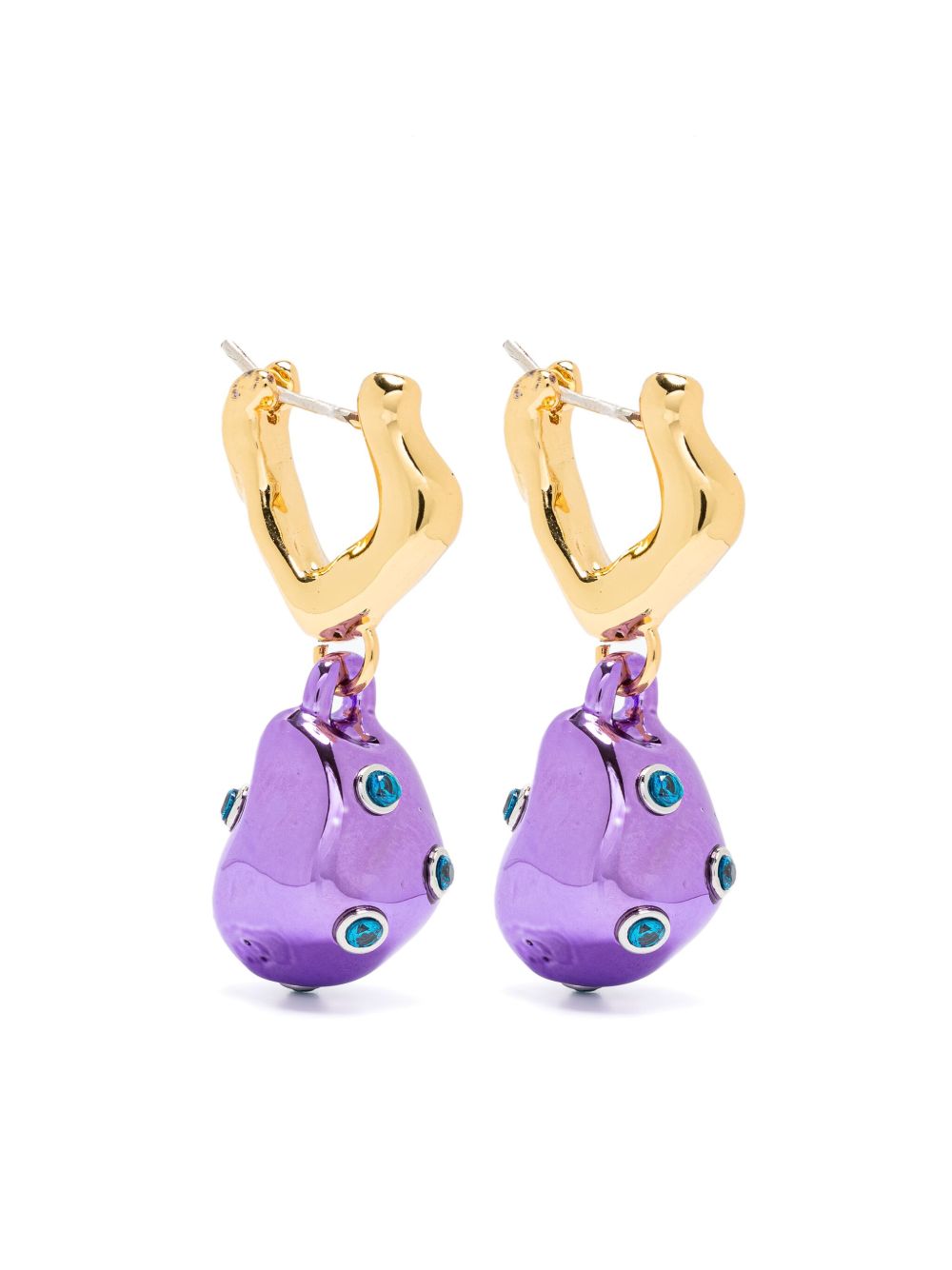 Vann Jewelry 晶饰吊饰耳环 - 金色
