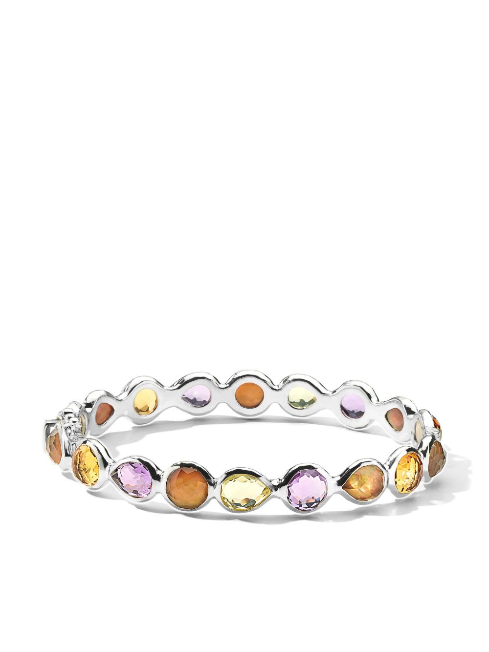 IPPOLITA Rock Candy® All Around Hinged 纯银紫水晶黄晶水晶手镯 - 银色
