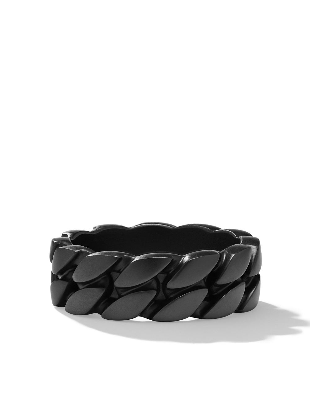David Yurman Curb Chain 钛合金指环戒指 - 黑色