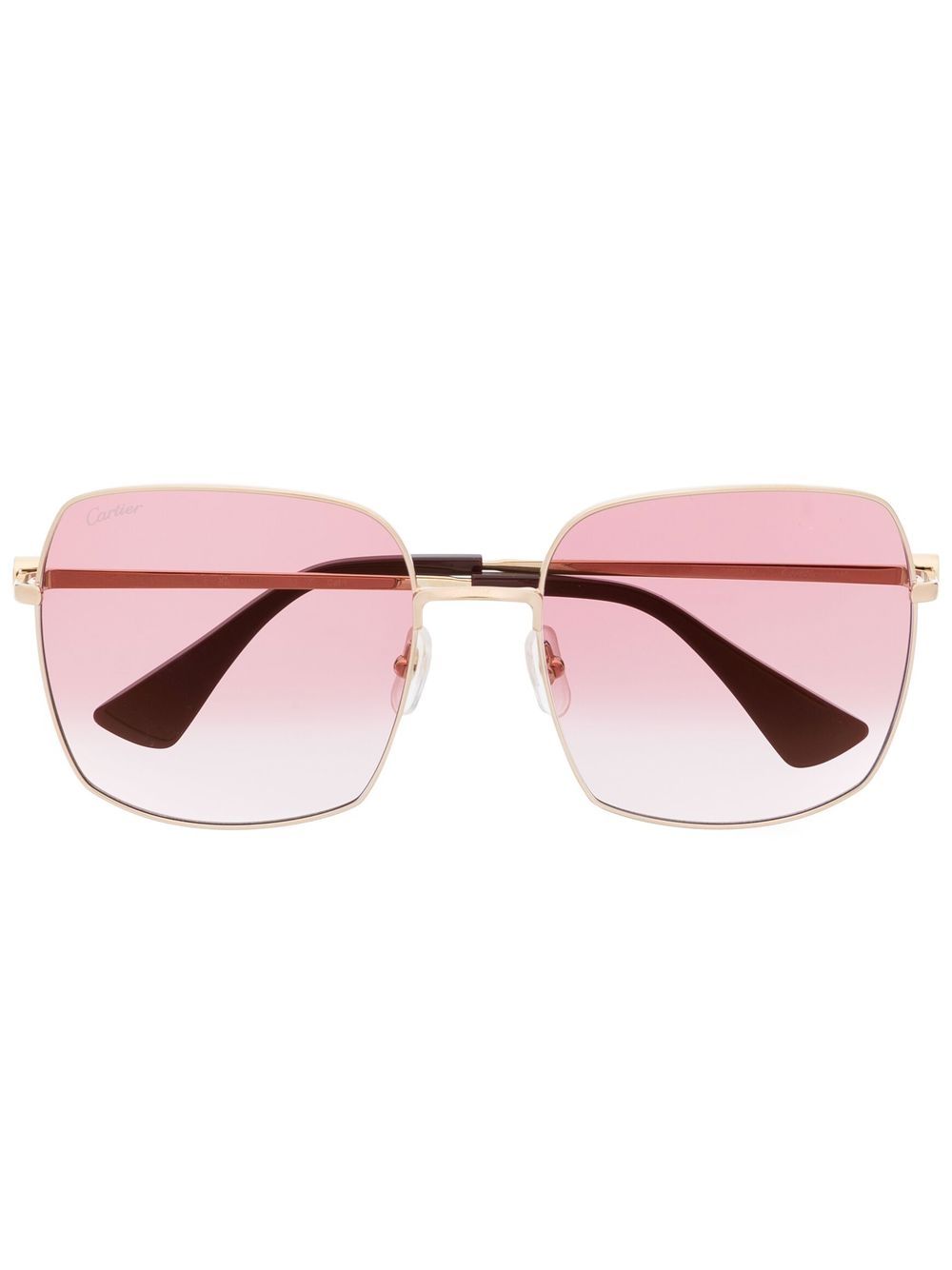 Cartier Eyewear logo雕刻方框太阳眼镜 - 金色