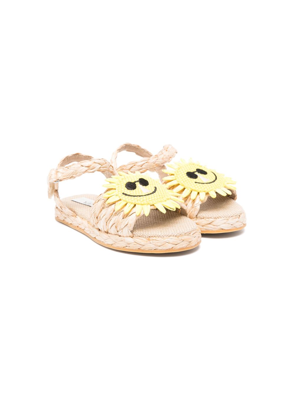 Stella McCartney Kids 太阳贴花裹踝凉鞋 - 褐色