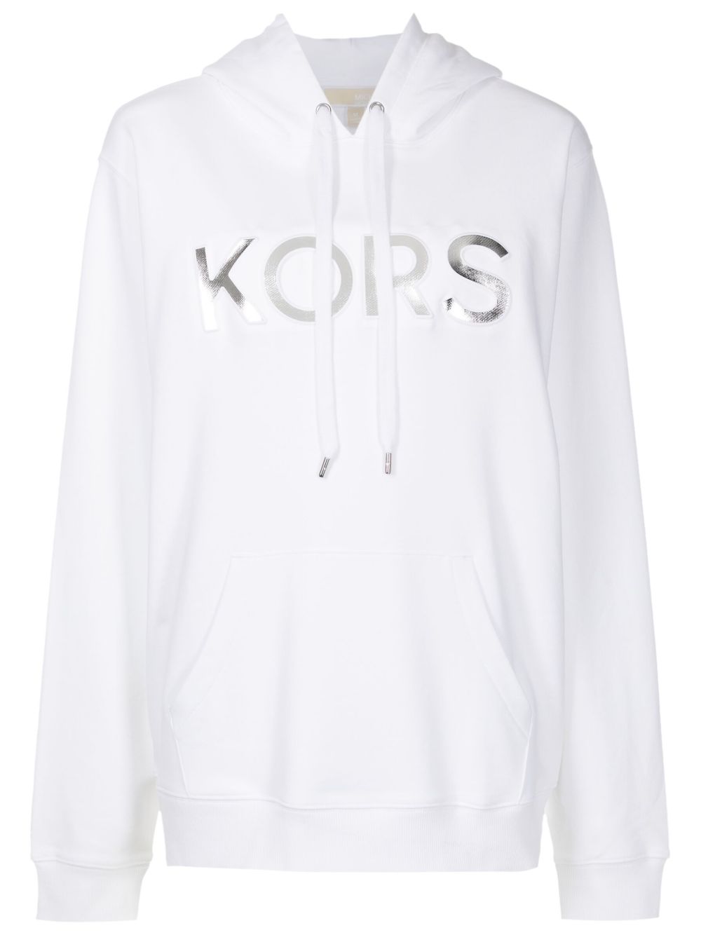 Michael Michael Kors 金属感logo超大款连帽衫 - 白色