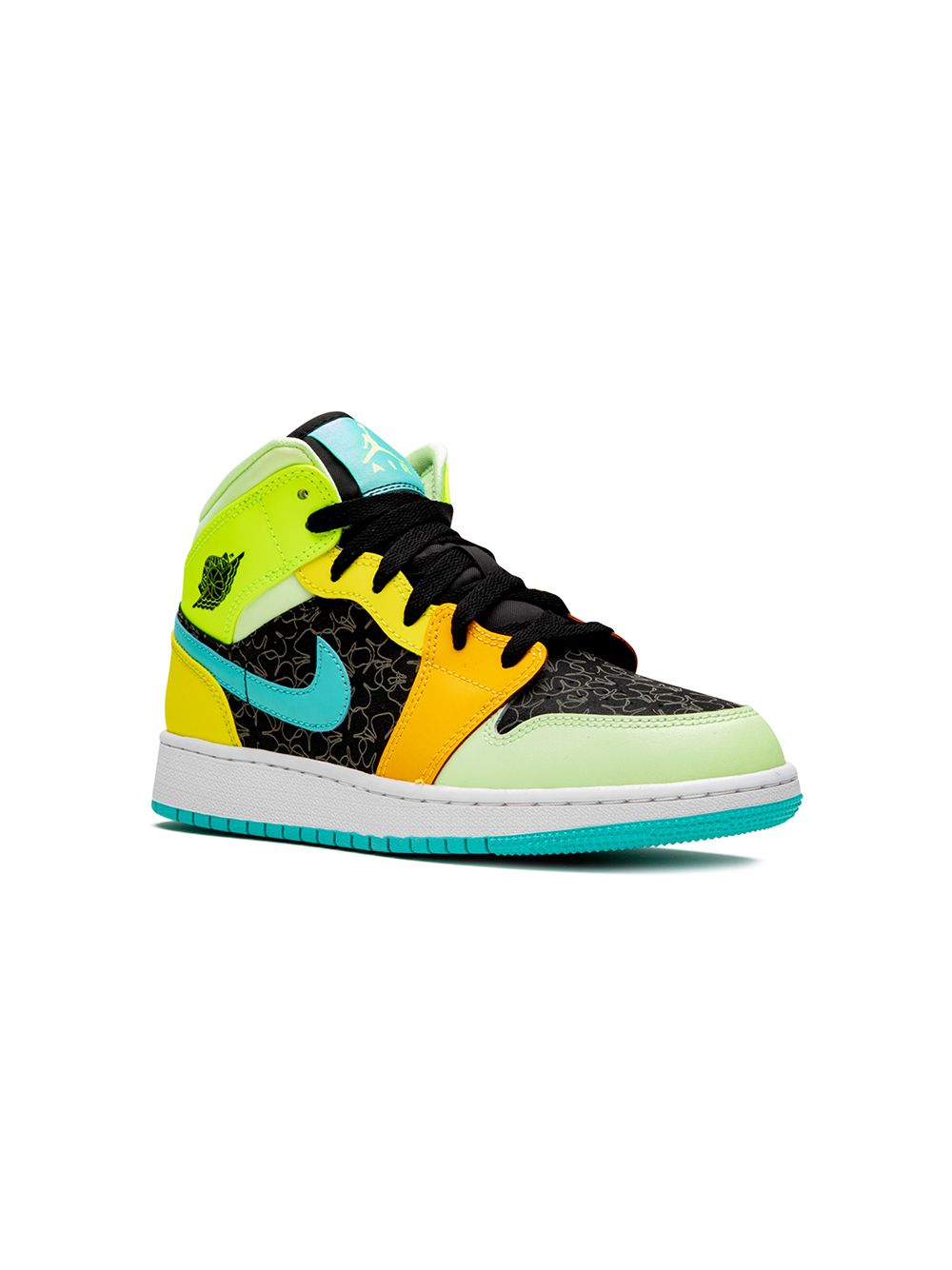 Jordan Kids Air Jordan 1 Mid SE 板鞋 - 黑色