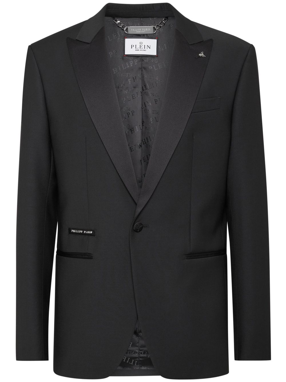Philipp Plein 骷髅头印花西装夹克 - 黑色