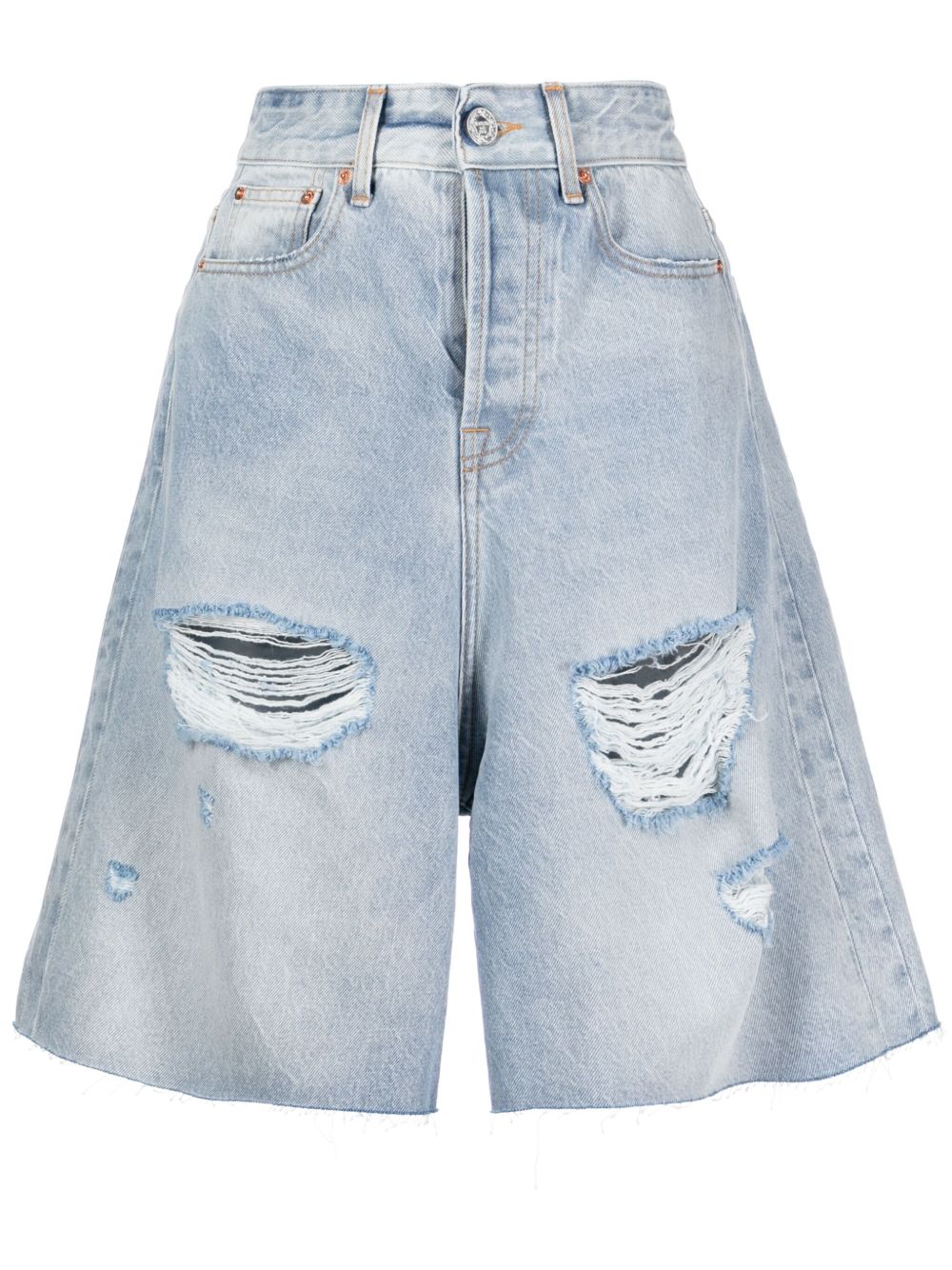 VETEMENTS 仿旧棉短裤 - 蓝色