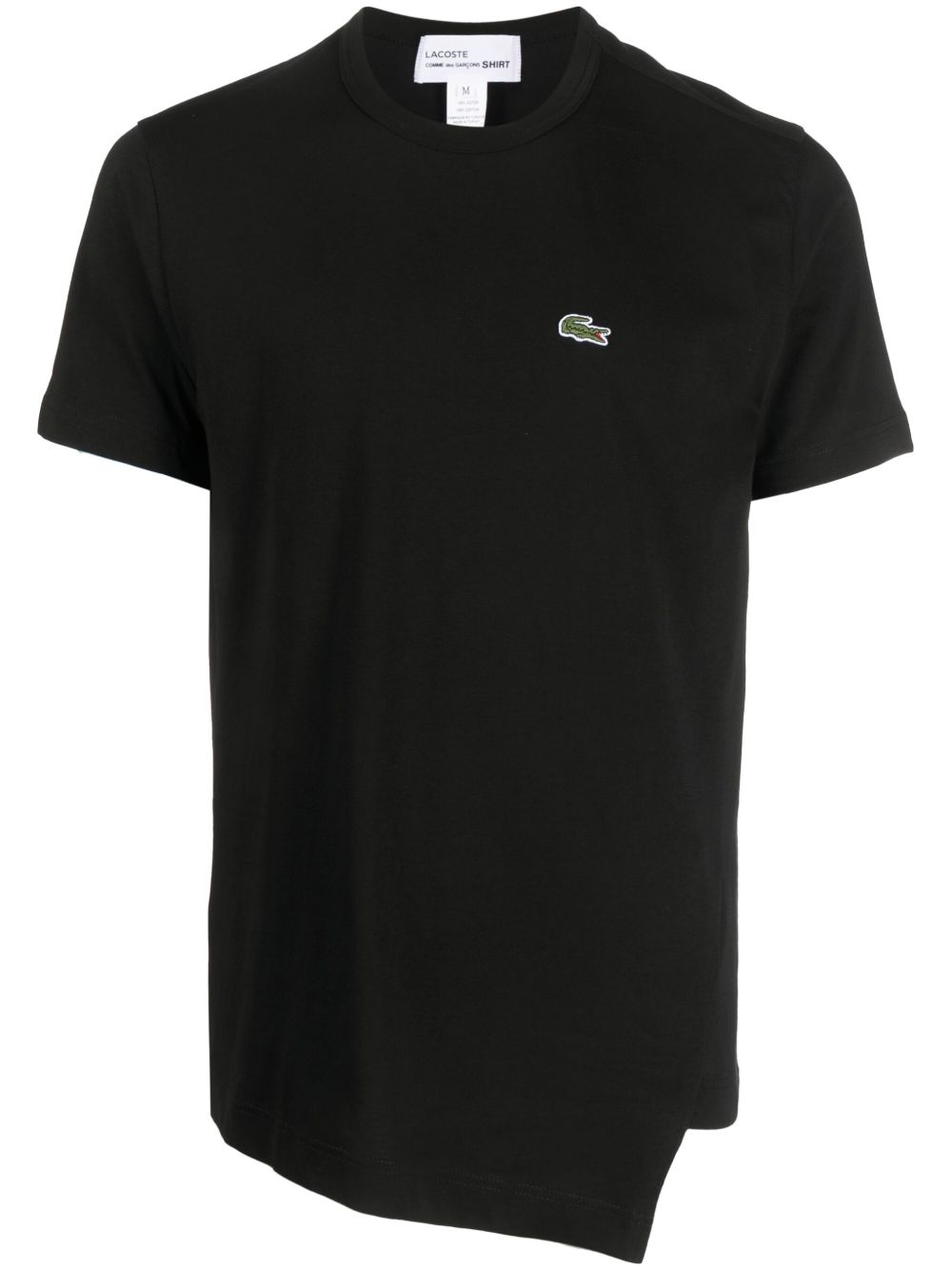 Comme Des Garçons Shirt x Lacoste 不对称下摆T恤 - 黑色