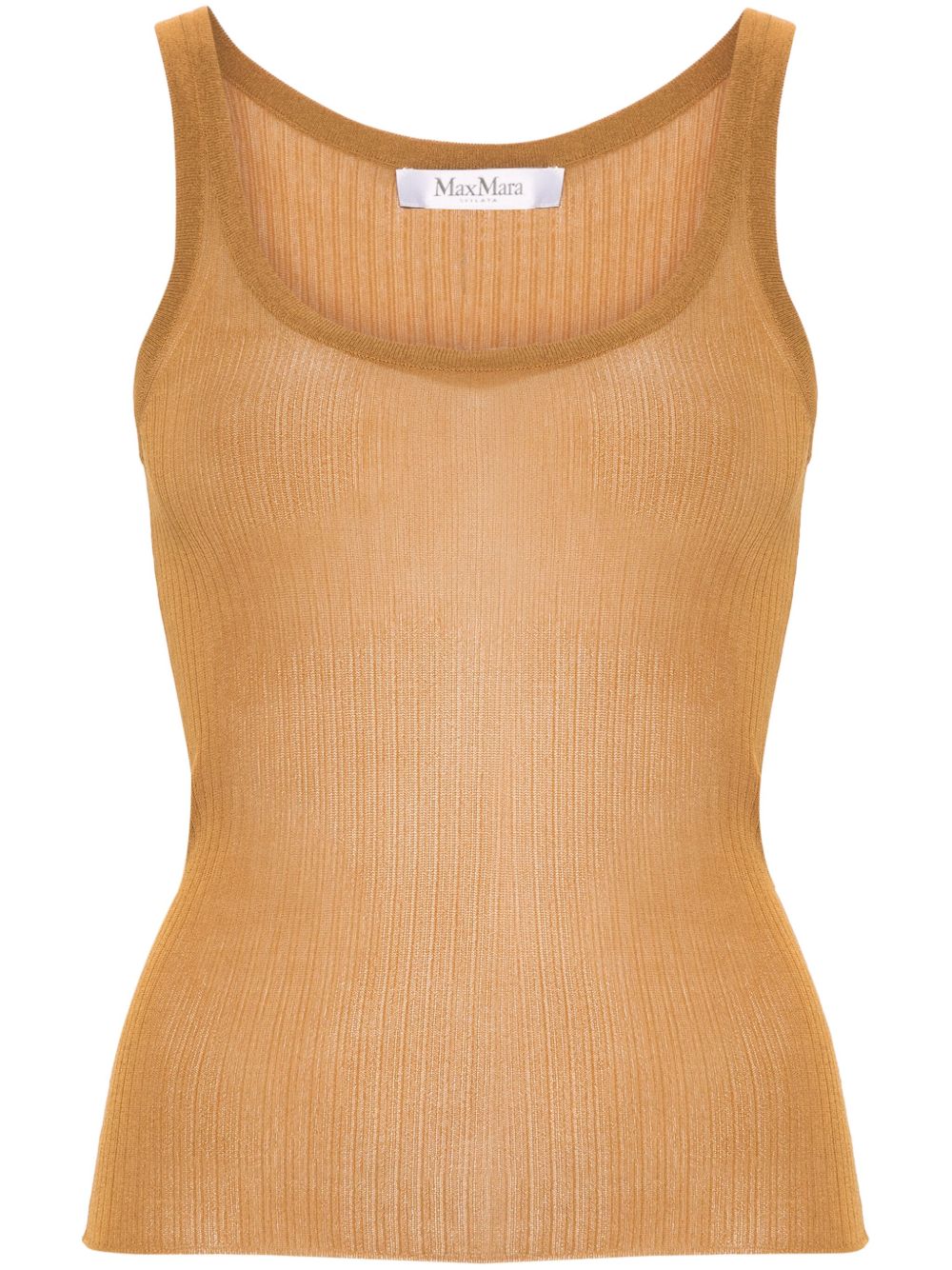 Max Mara 细罗纹半透明上衣 - 褐色