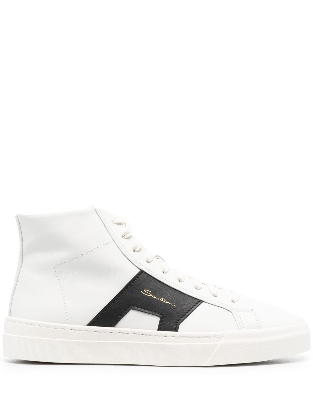 Santoni logo高帮运动鞋 - 白色