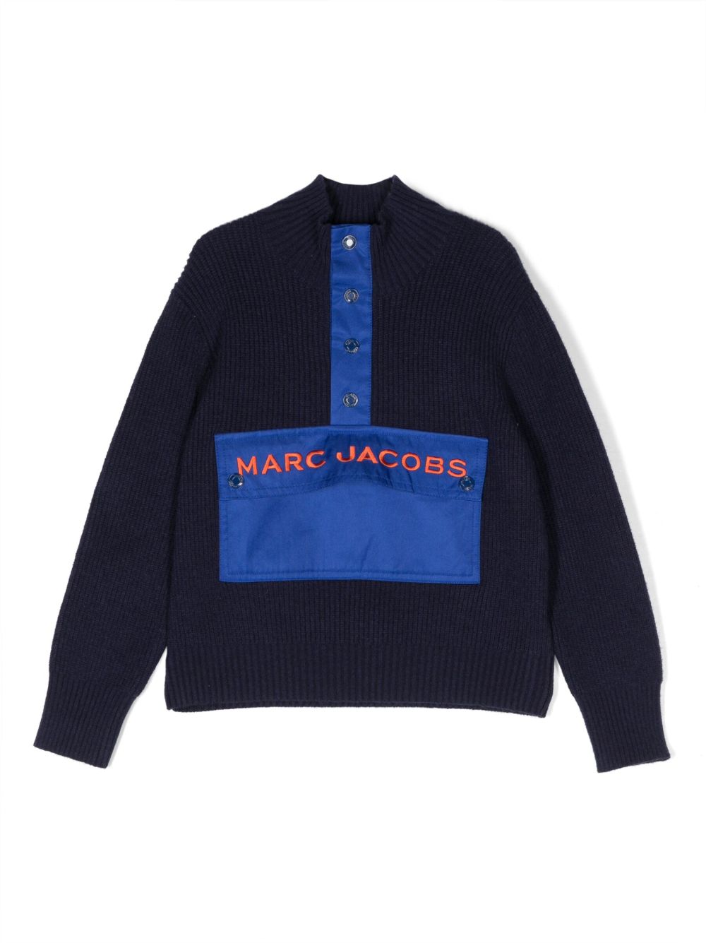 Marc Jacobs Kids 排扣门襟针织上衣 - 蓝色