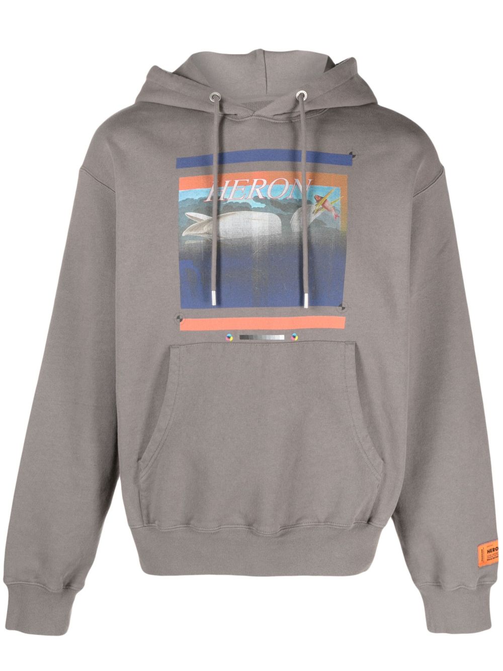 Heron Preston 图案印花棉连帽衫 - 灰色