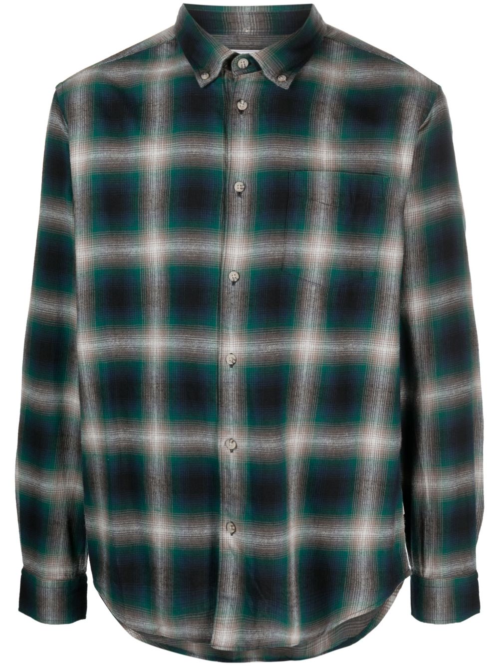 Woolrich Madras 格纹法兰绒衬衫 - 绿色