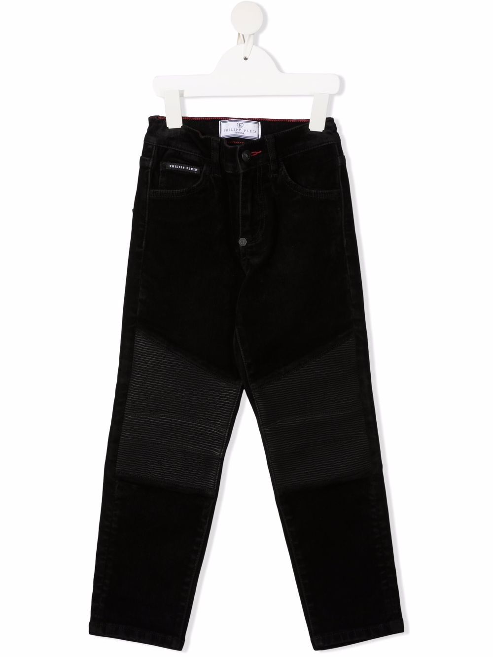 Philipp Plein Junior 直筒机车长裤 - 黑色
