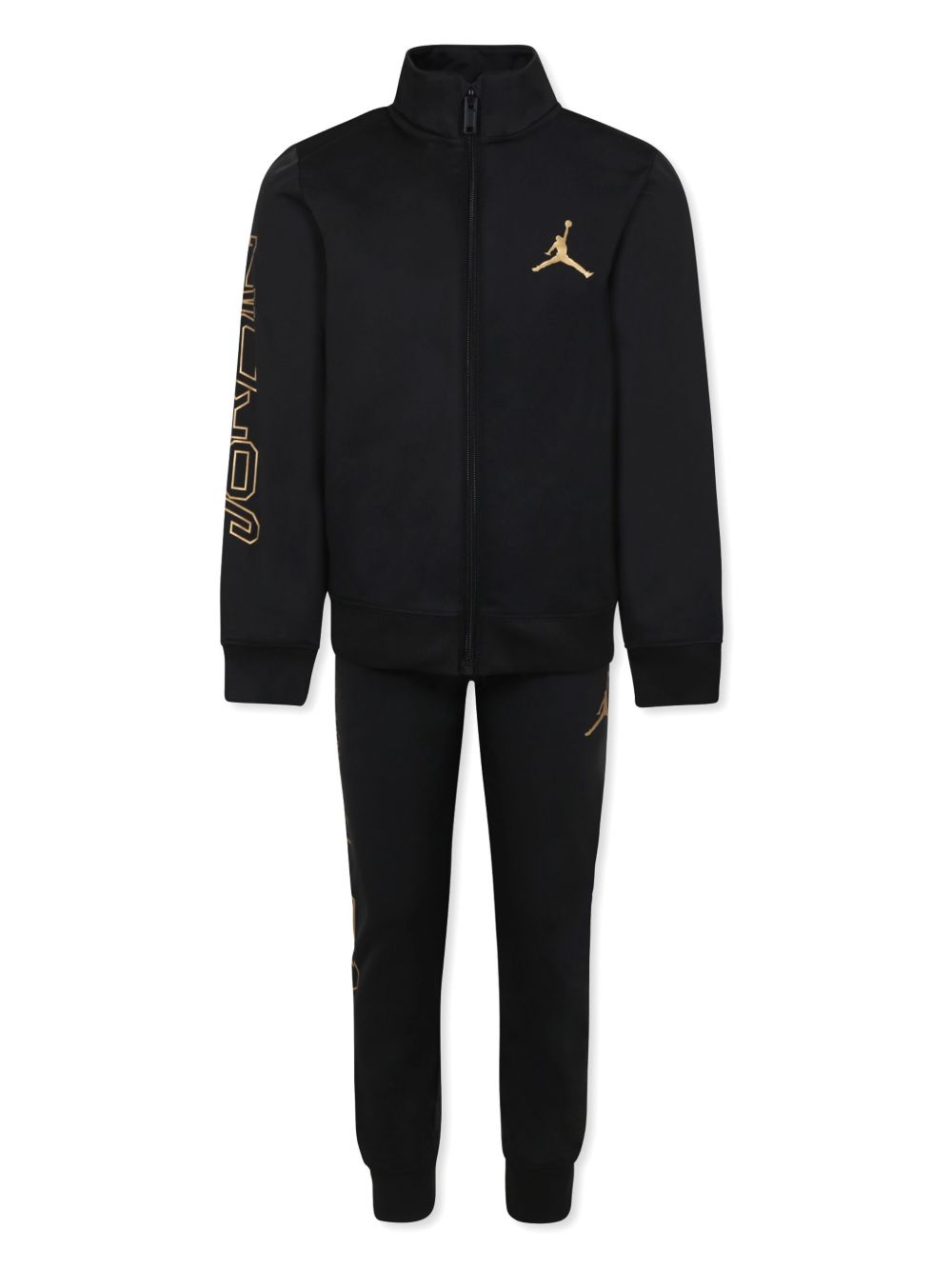 Jordan Kids printed tracksuit set - 黑色