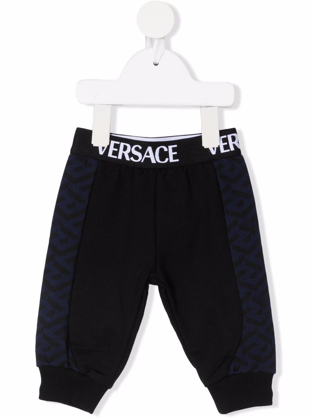Versace Kids 范思哲 logo裤腰棉运动裤 - 蓝色