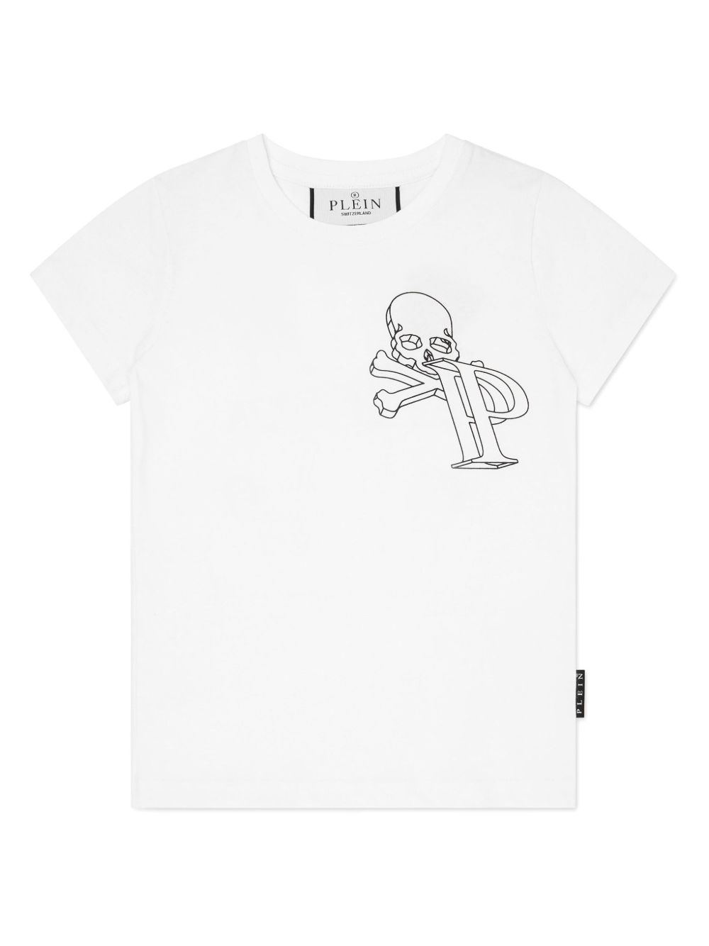 Philipp Plein Junior Wire Frame 棉T恤 - 白色