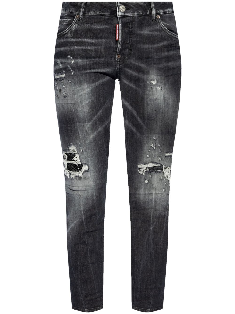 DSQUARED2 标贴棉牛仔裤 - 黑色