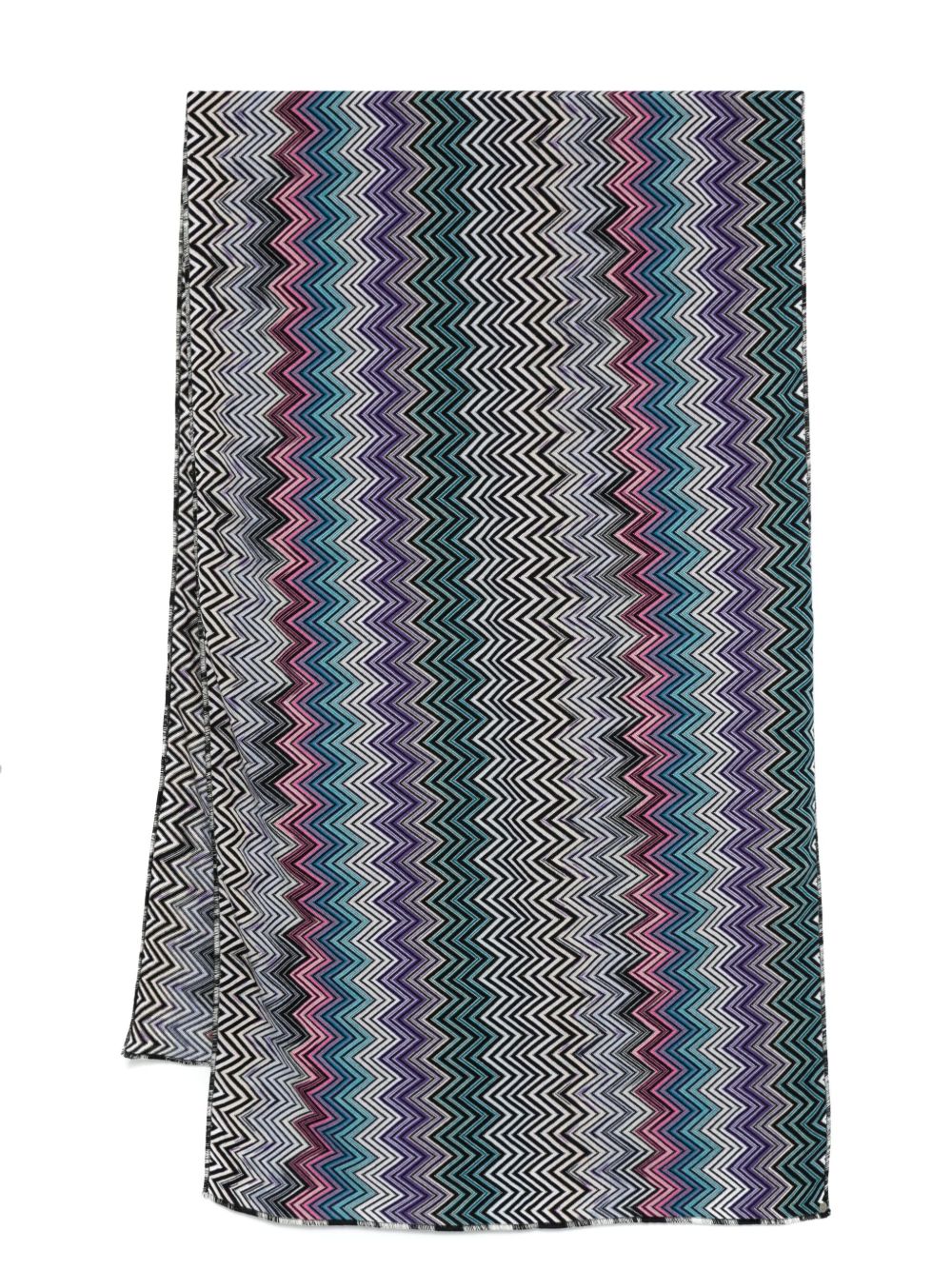 Missoni Z字形图案围巾 - 黑色