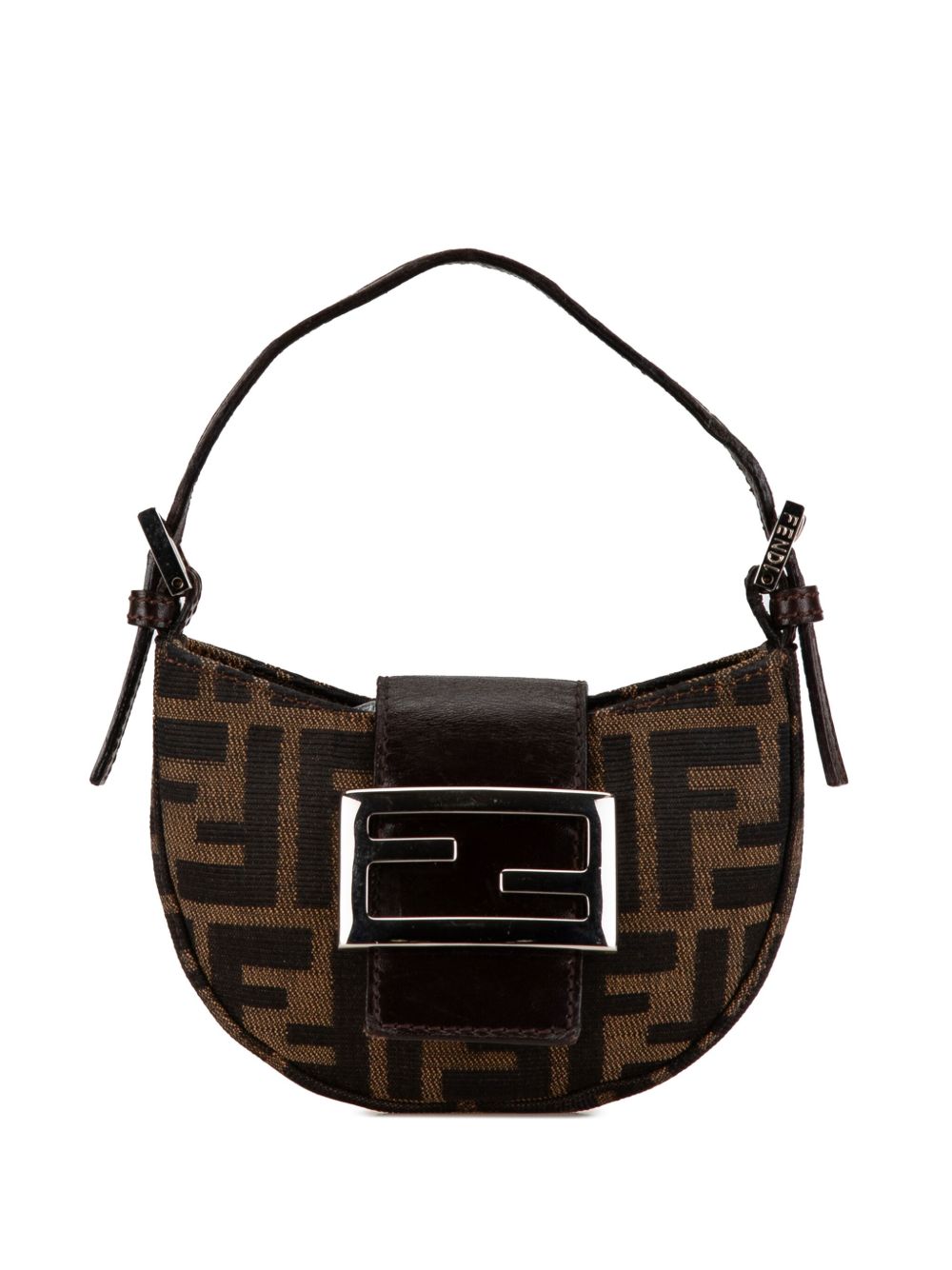 Fendi Pre-Owned Mini Zucca Croissant 帆布手提包（2000–2010年典藏款） - 褐色