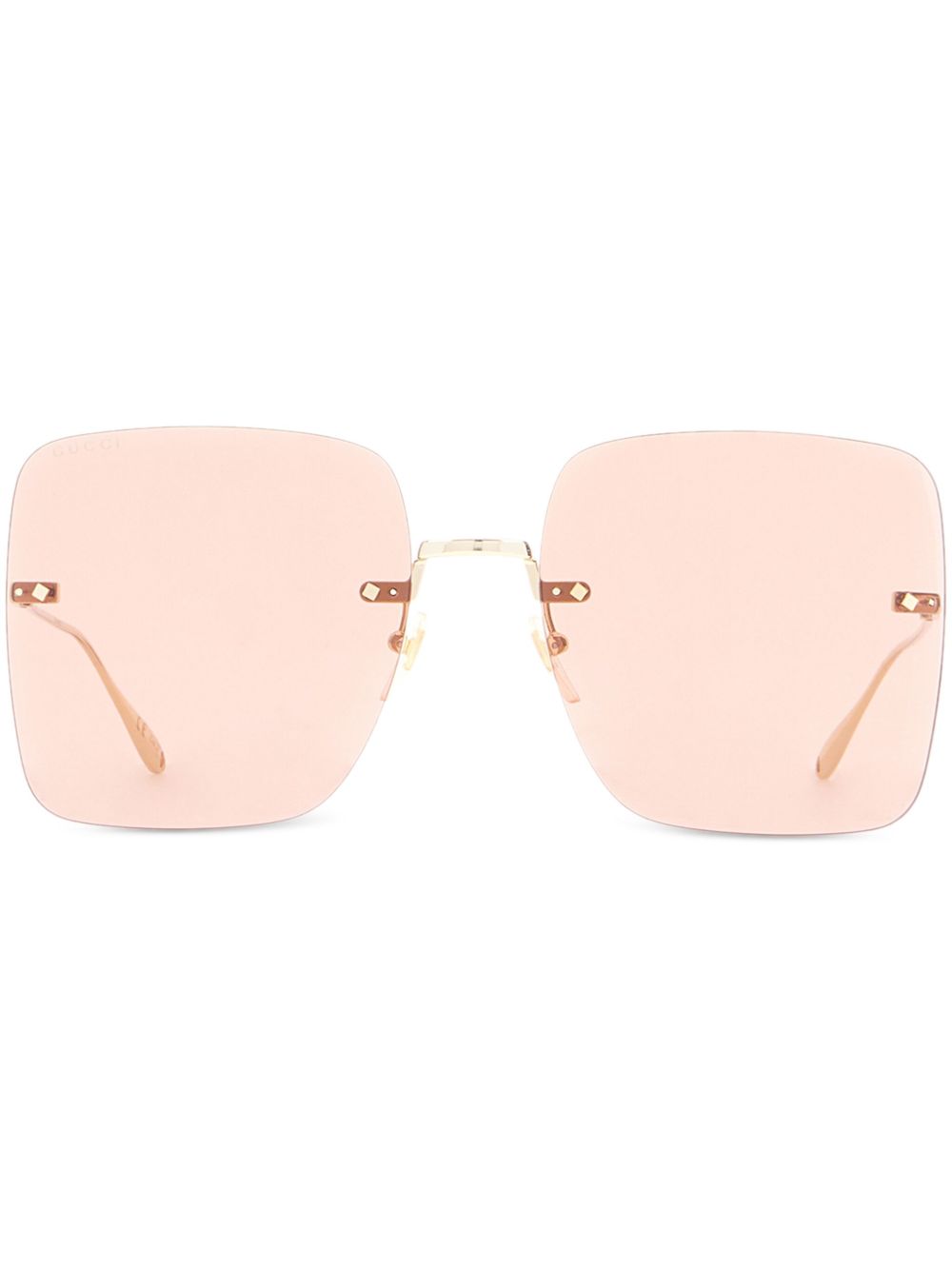 Gucci Eyewear logo吊饰方框太阳眼镜 - 金色