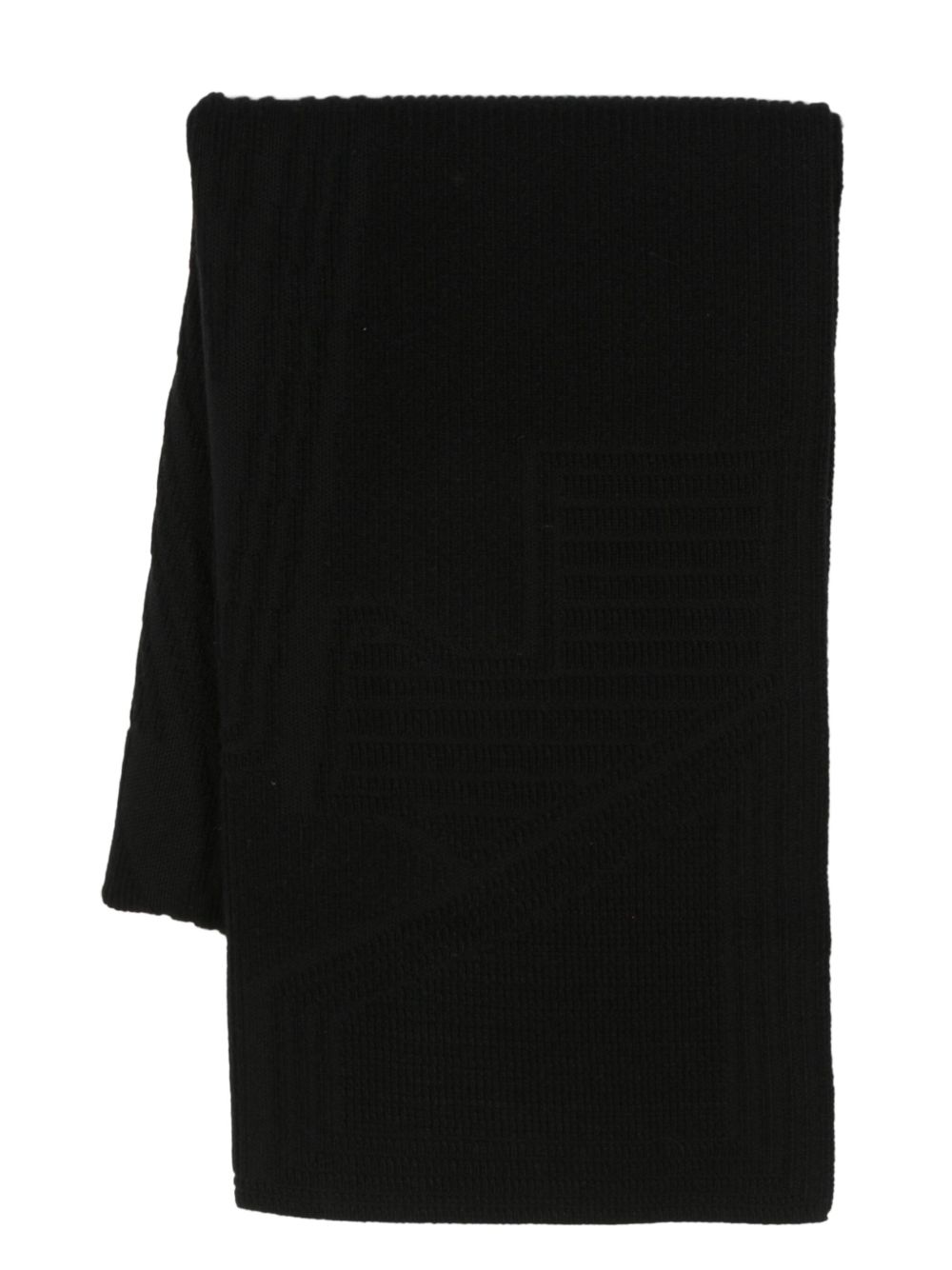 Y-3 Engineered logo凹面压花围巾 - 黑色