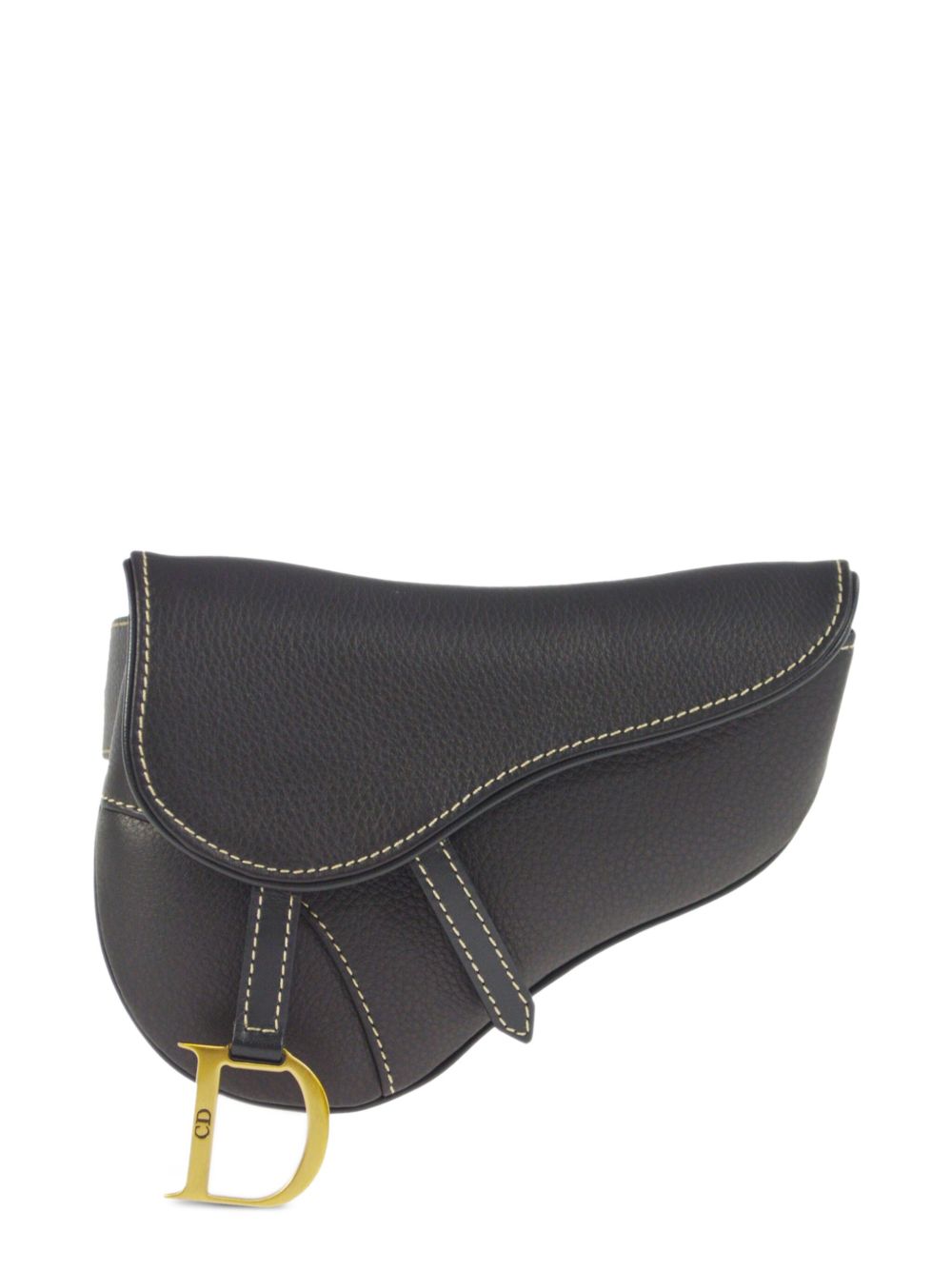 Christian Dior Pre-Owned Saddle 皮质腰包（2003年典藏款） - 黑色