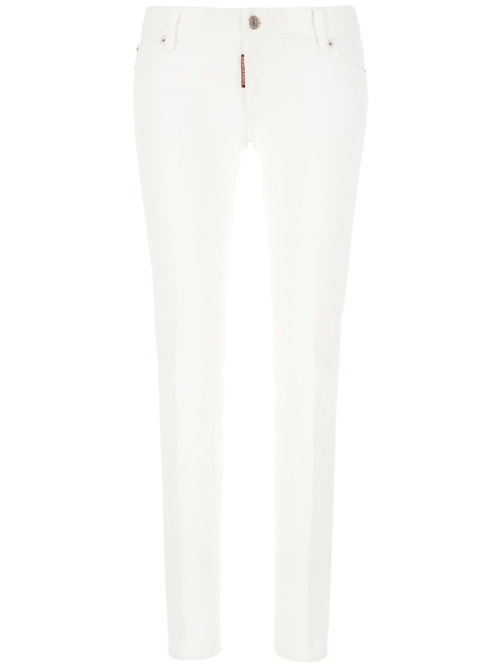 DSQUARED2 标贴紧身牛仔裤 - 白色
