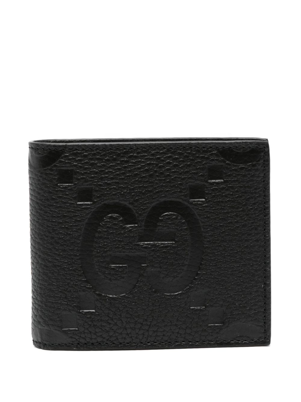 Gucci Jumbo GG 皮质钱包 - 黑色