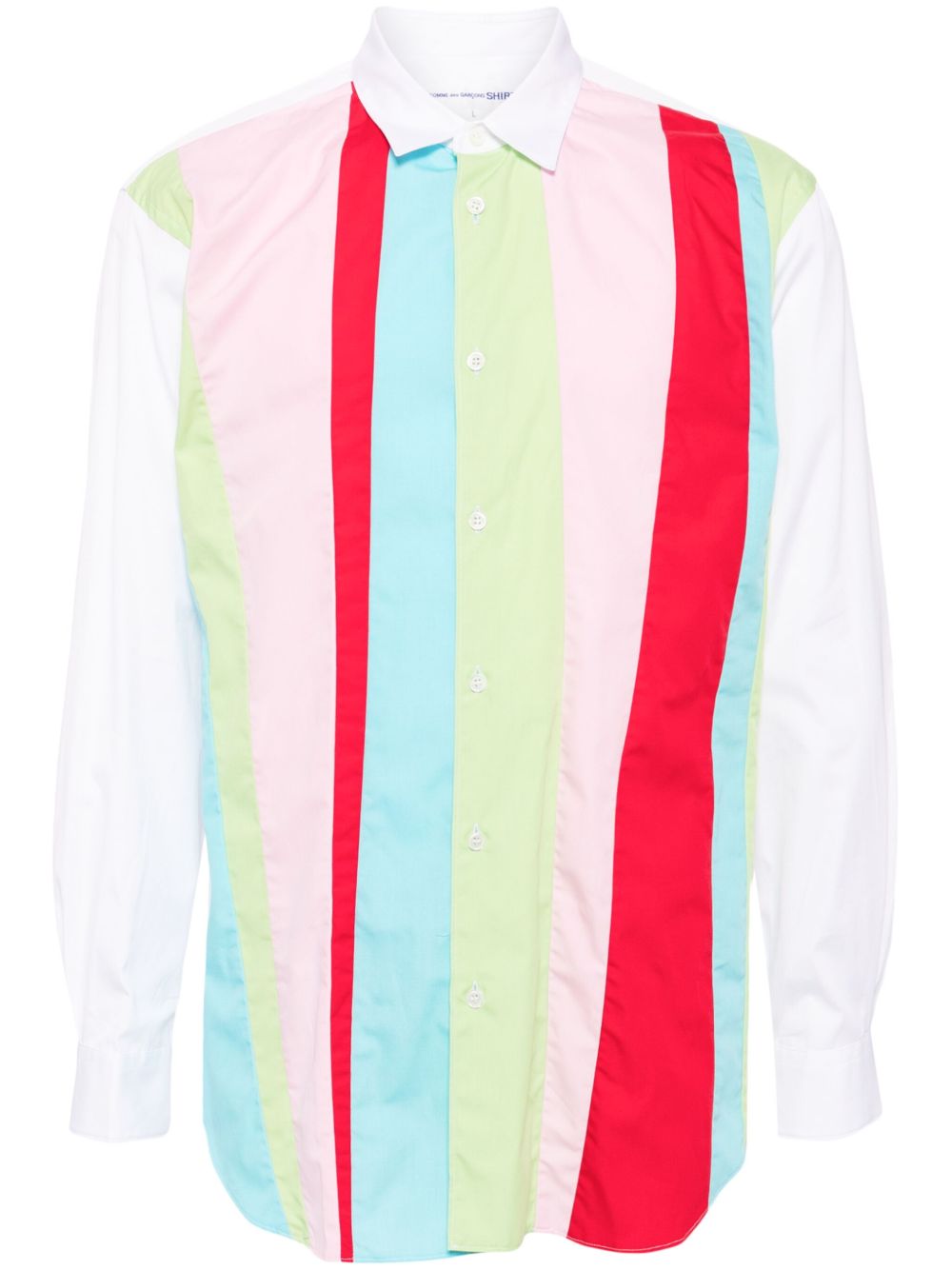 Comme Des Garçons Shirt 彩色条纹衬衫 - 白色