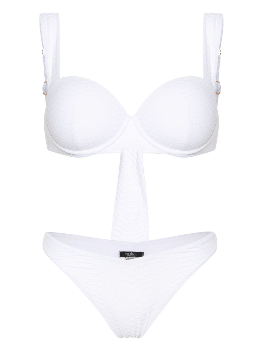 Noire Swimwear Nikki 仿蛇纹效果比基尼套装 - 白色