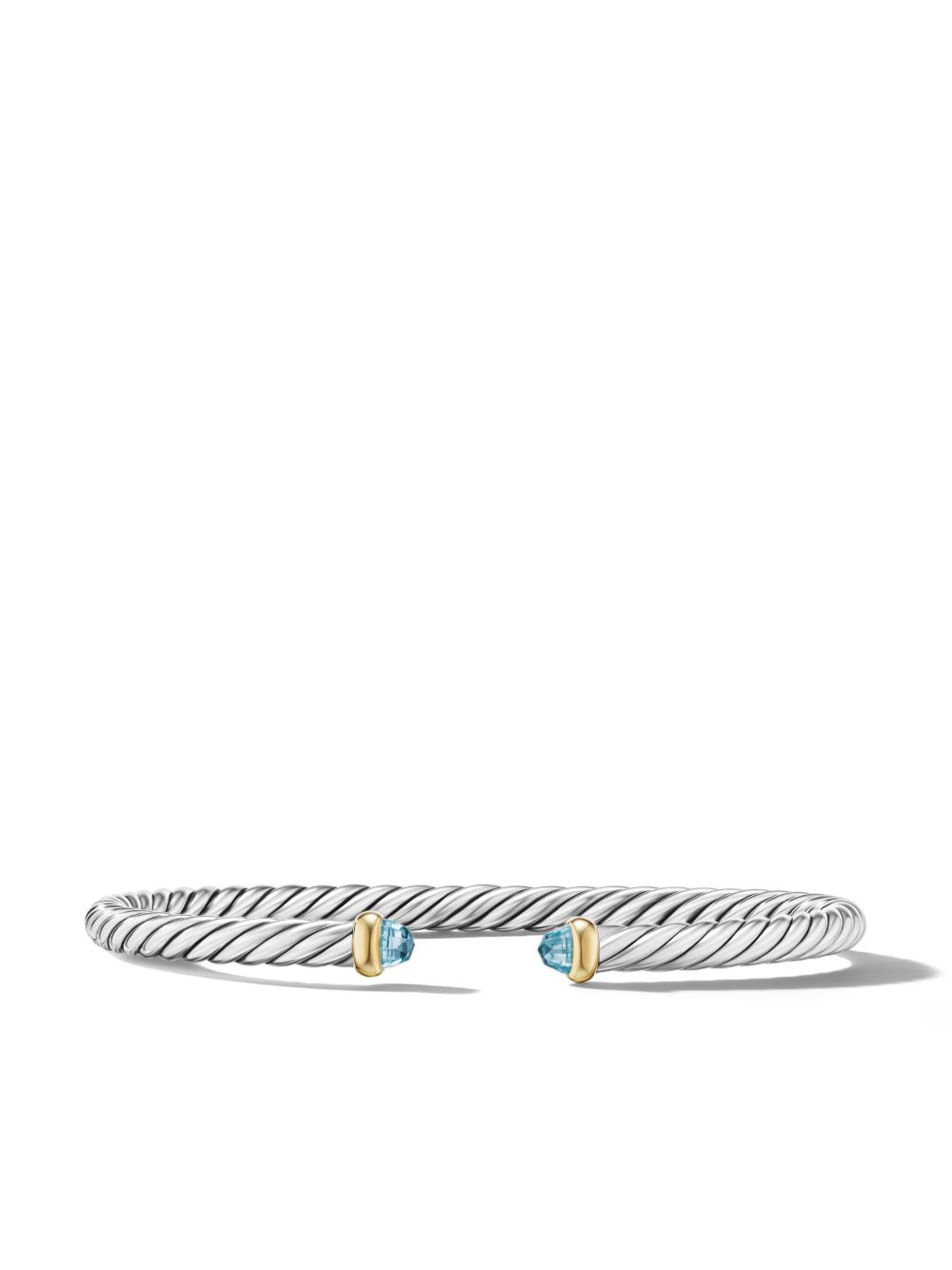 David Yurman 14K黄金 Modern Cable 黄玉手链 - 银色