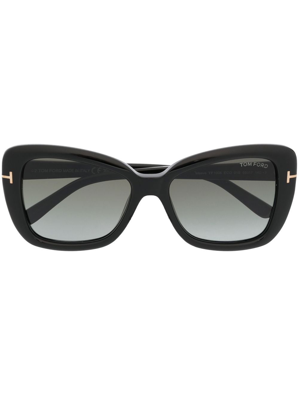 TOM FORD Eyewear logo细节蝴蝶镜框太阳眼镜 - 黑色