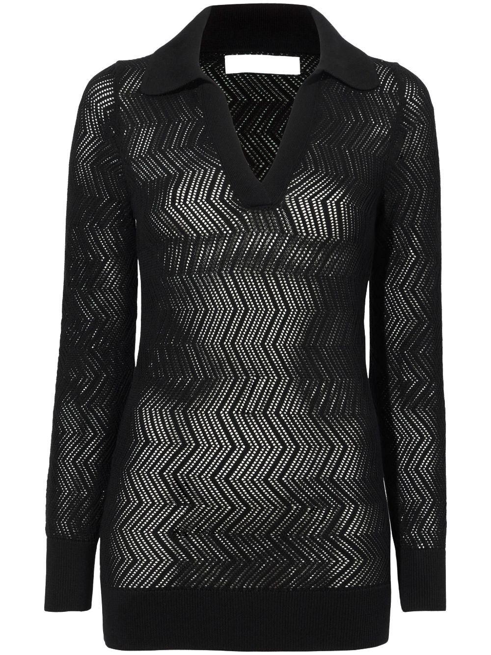 Proenza Schouler White Label Agnes 网眼针织棉上衣 - 黑色