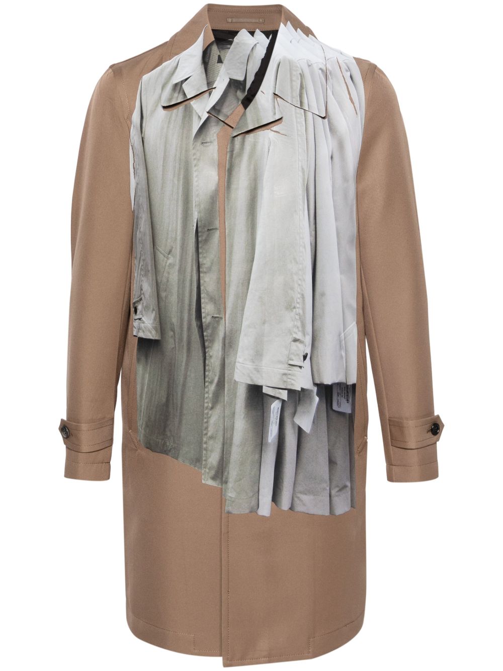 Comme des Garçons Homme Plus Trompe L'oeil 单排扣风衣 - 褐色