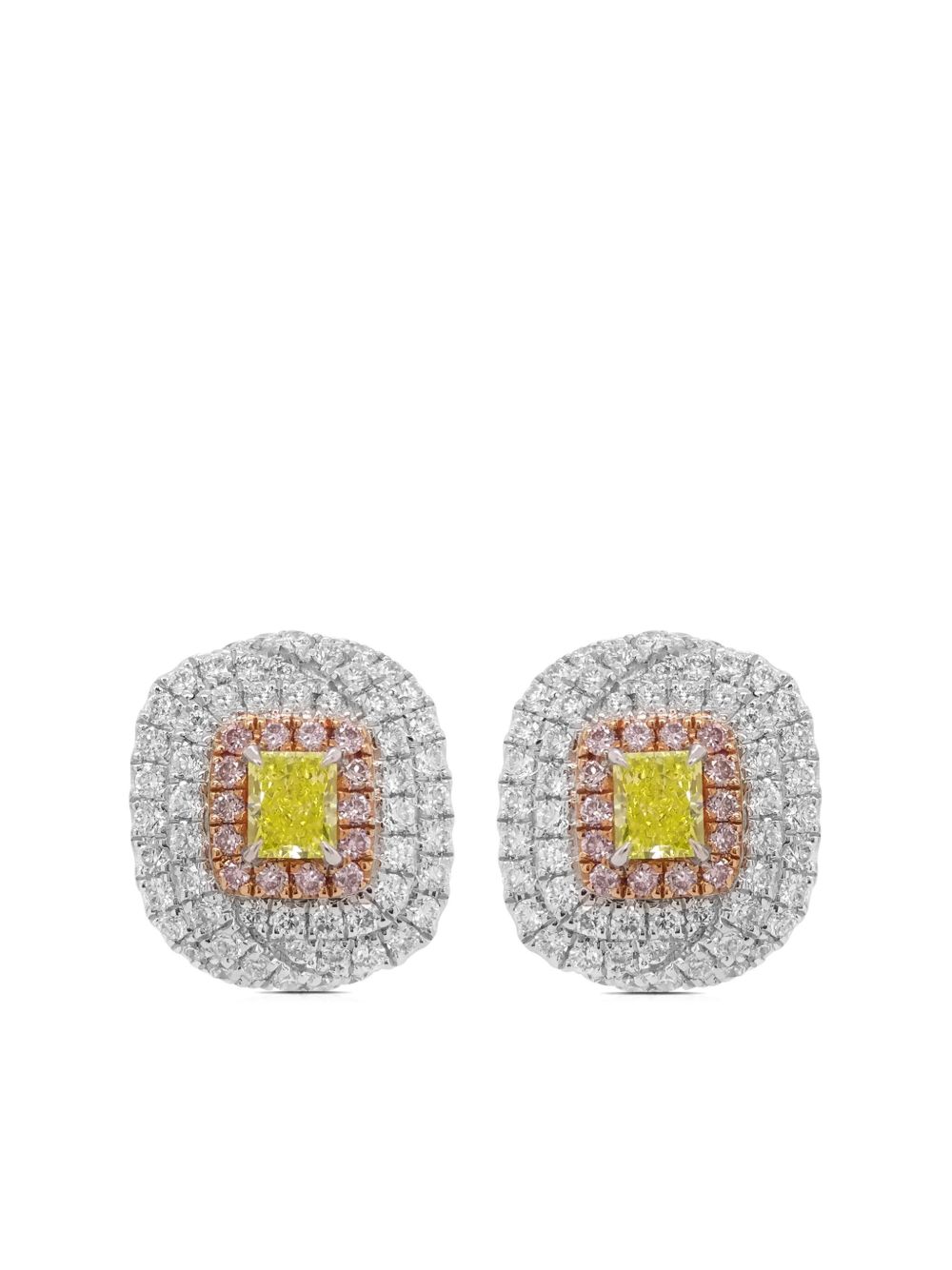HYT Jewelry 18K白金钻石耳环 - 白色
