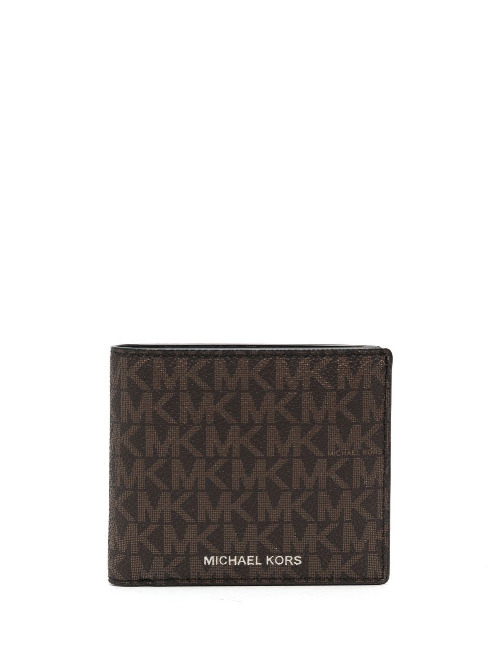 Michael Michael Kors logo印花对折钱包 - 褐色
