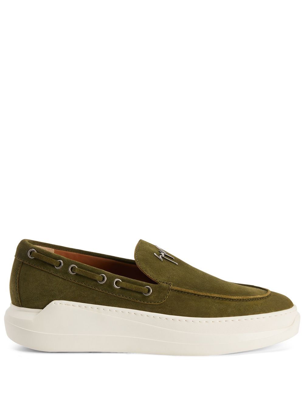 Giuseppe Zanotti Conley 绒面皮德比鞋 - 绿色
