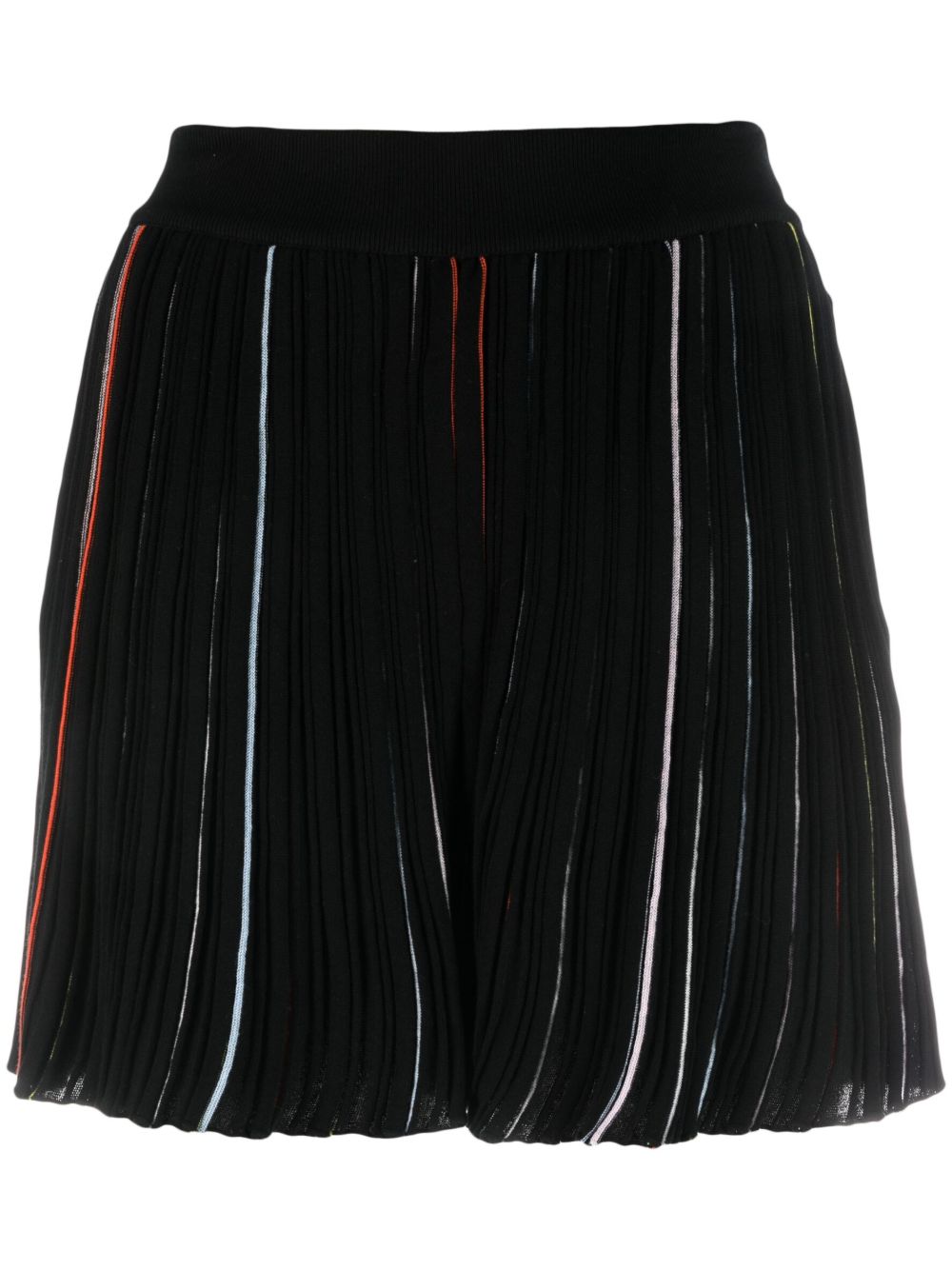 Sonia Rykiel 对比条纹褶饰短裤 - 黑色