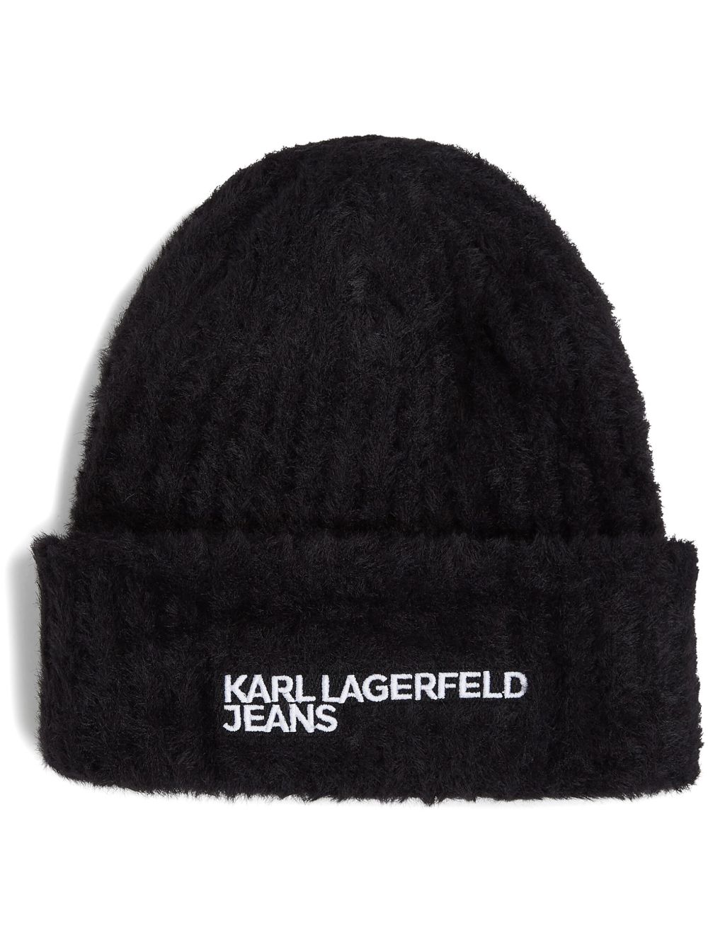 Karl Lagerfeld Jeans Fluffy 套头帽 - 黑色