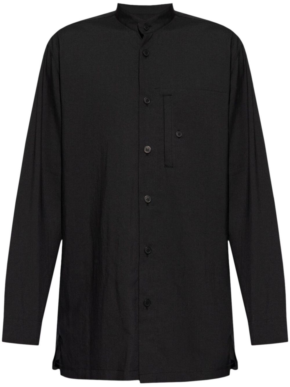 Homme Plissé Issey Miyake PL Ramie 折叠育克式衬衫 - 黑色
