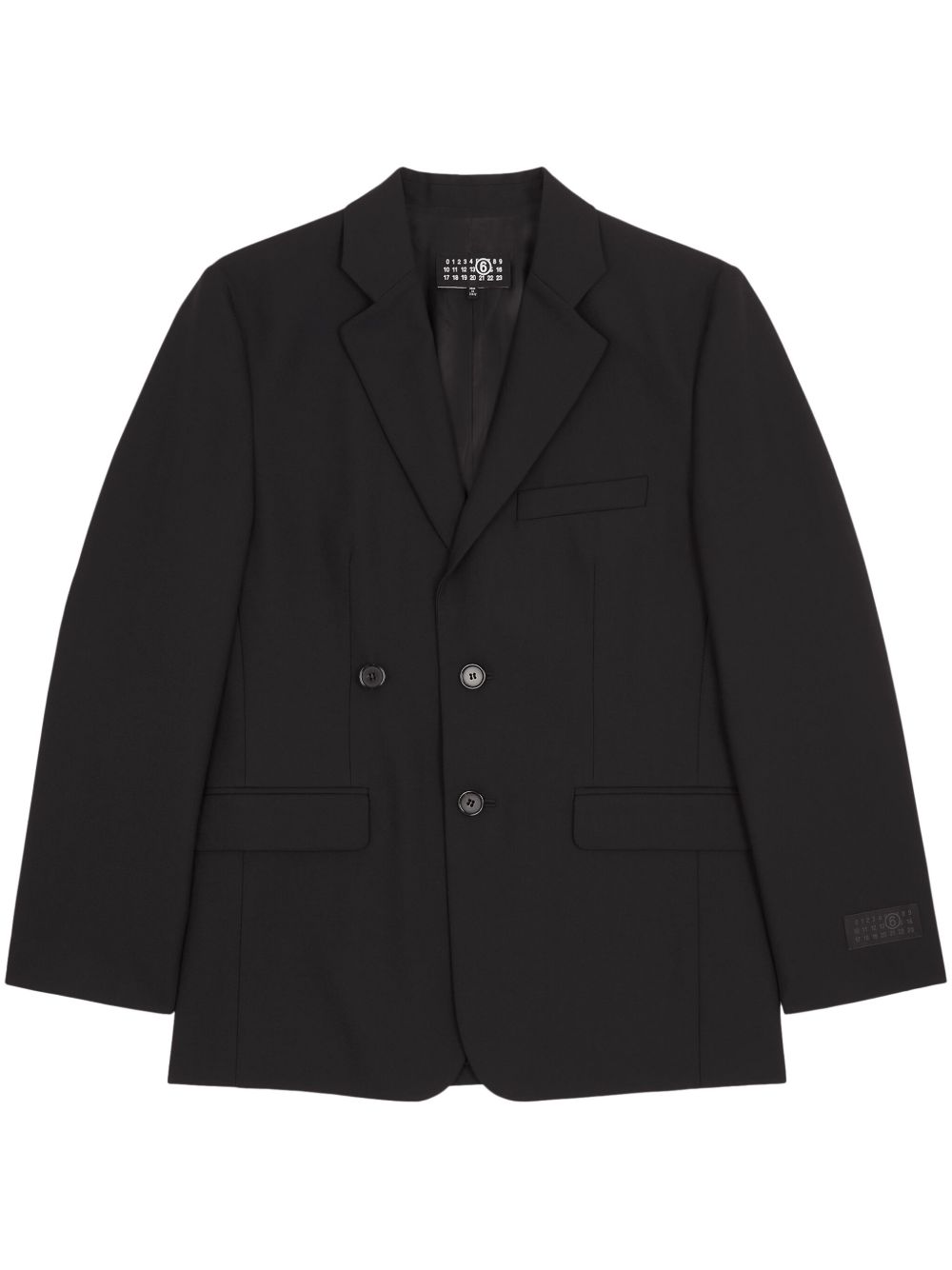 MM6 Maison Margiela 梯形翻领单排扣西装夹克 - 黑色