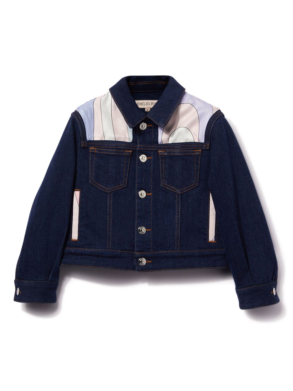 PUCCI Junior Marmo 印花牛仔夹克 - 蓝色