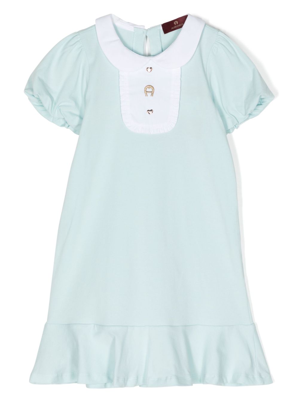 Aigner Kids 围兜领低腰连衣裙 - 蓝色