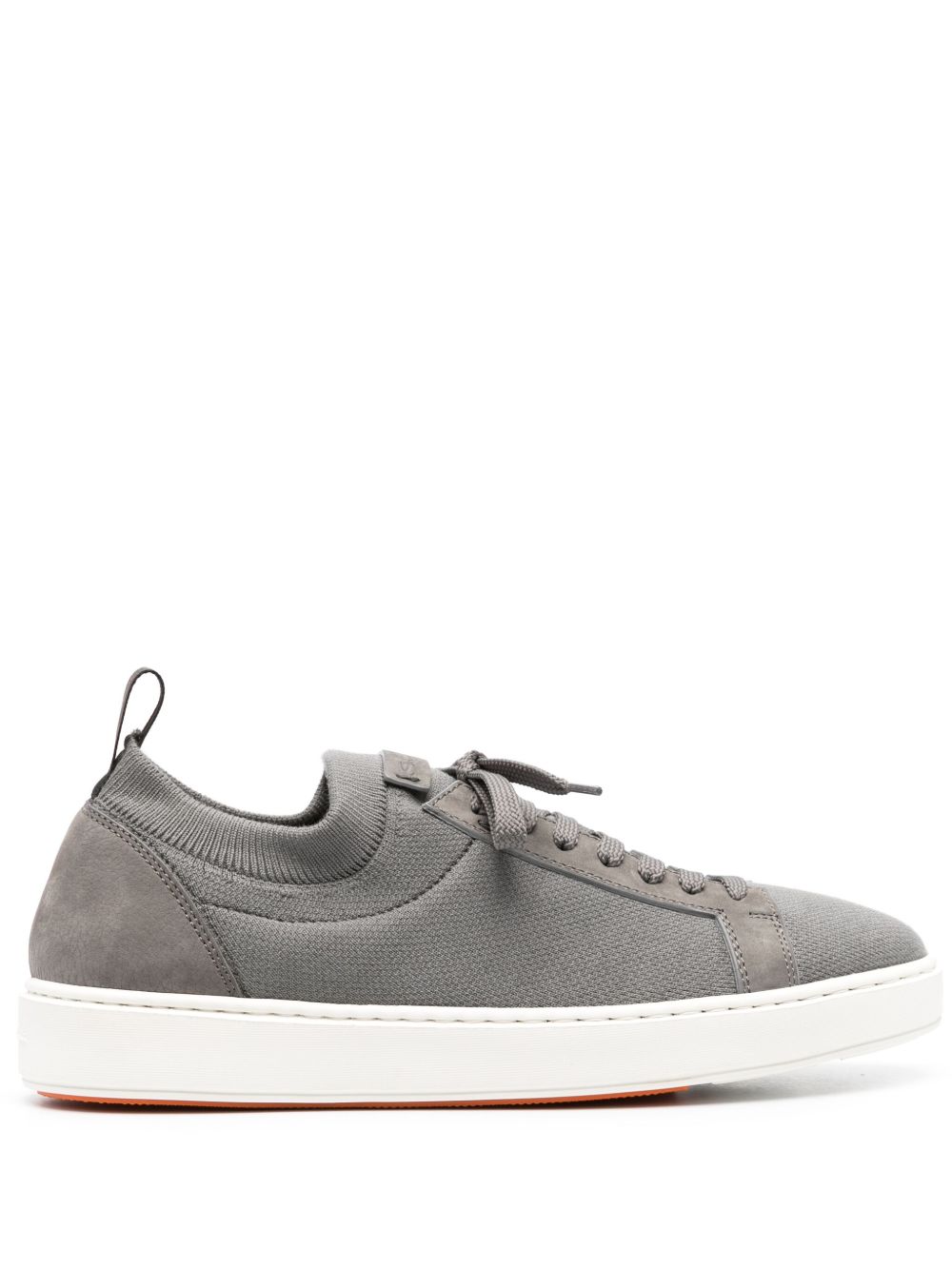 Santoni 圆头系带运动鞋 - 绿色
