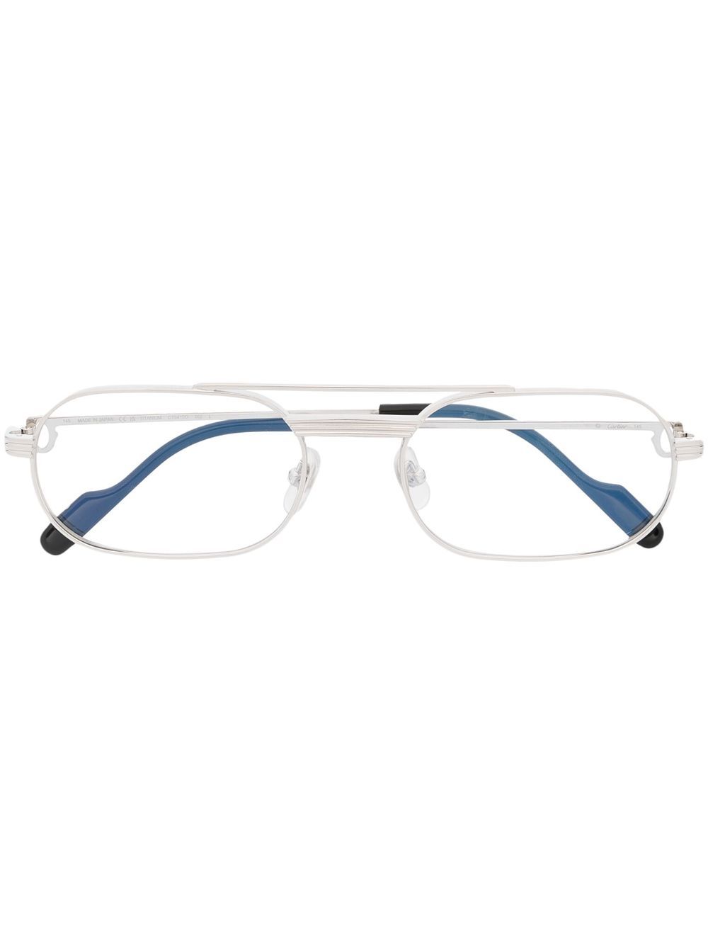 Cartier Eyewear C de Cartier 飞行员镜框眼镜 - 银色