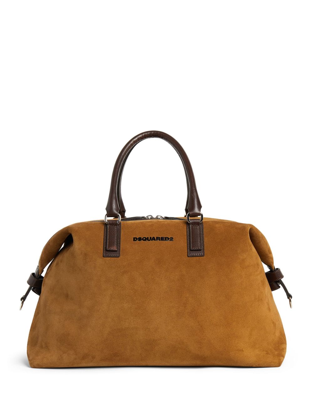 DSQUARED2 logo标牌双色手提旅行袋 - 褐色