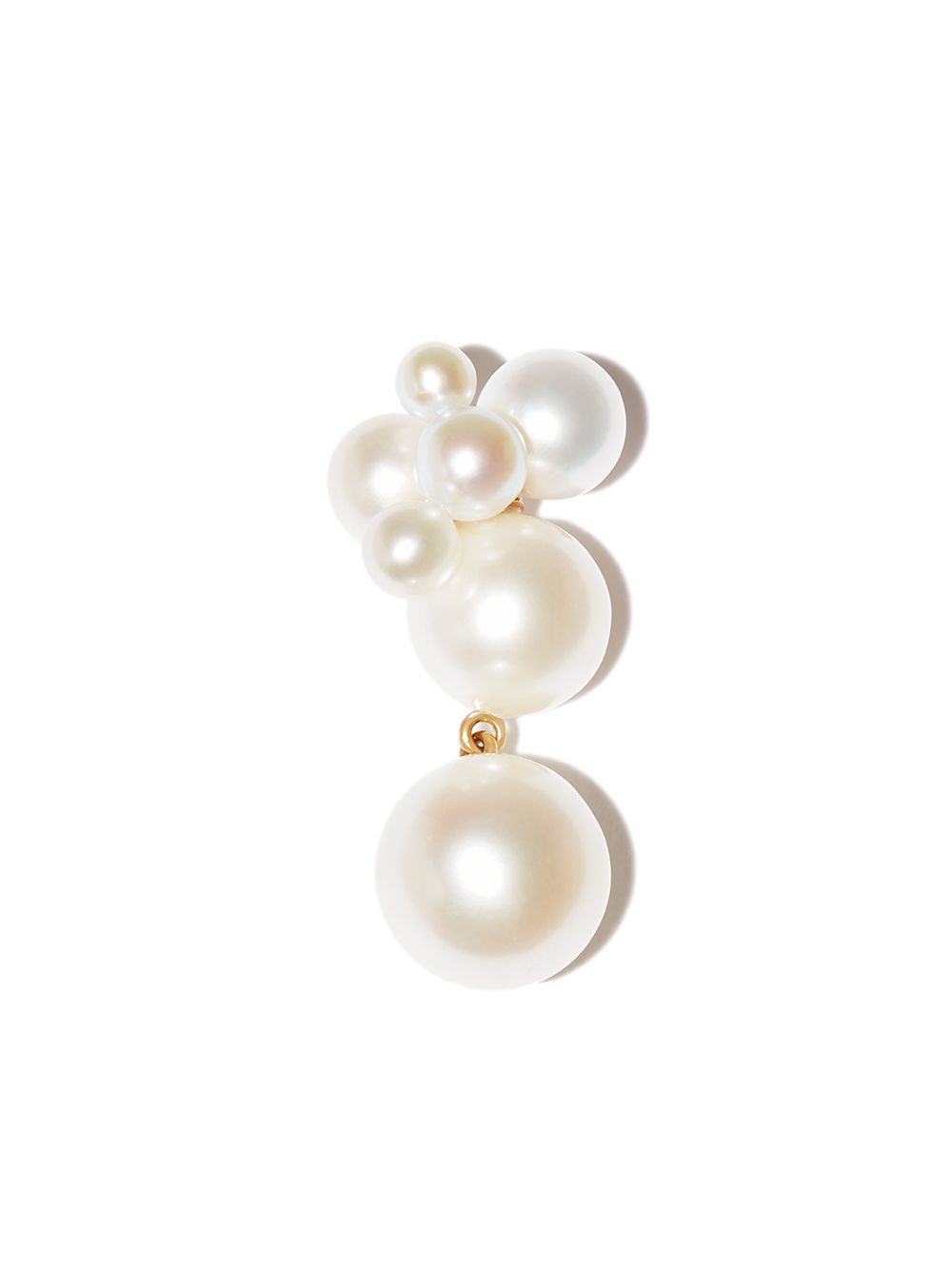 Sophie Bille Brahe Bisou 14K黄金珍珠耳环 - 金色