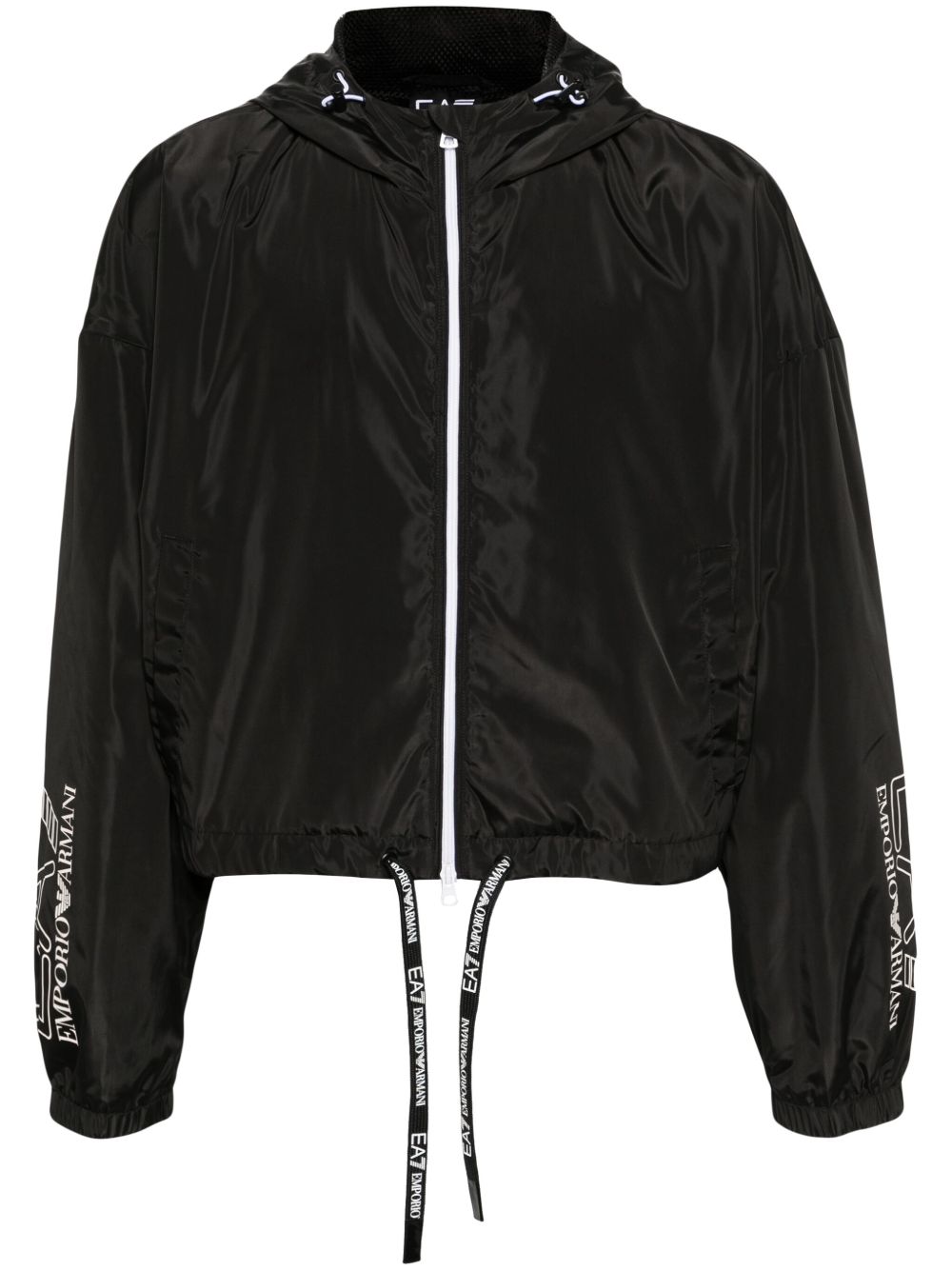 Ea7 Emporio Armani logo印花夹克 - 黑色