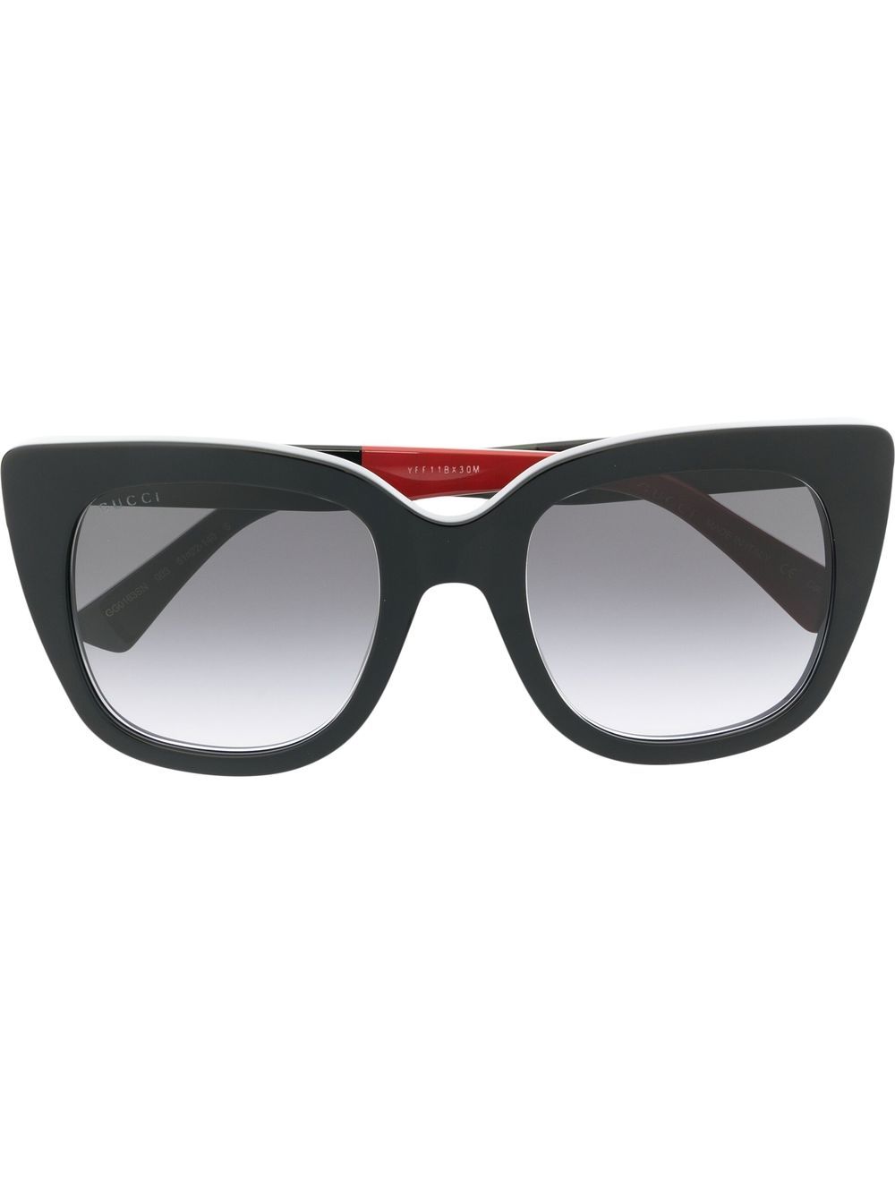 Gucci Eyewear logo标牌猫眼框太阳眼镜 - 黑色